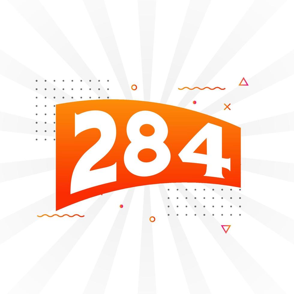 284 number vector font alphabet. Number 284 with decorative