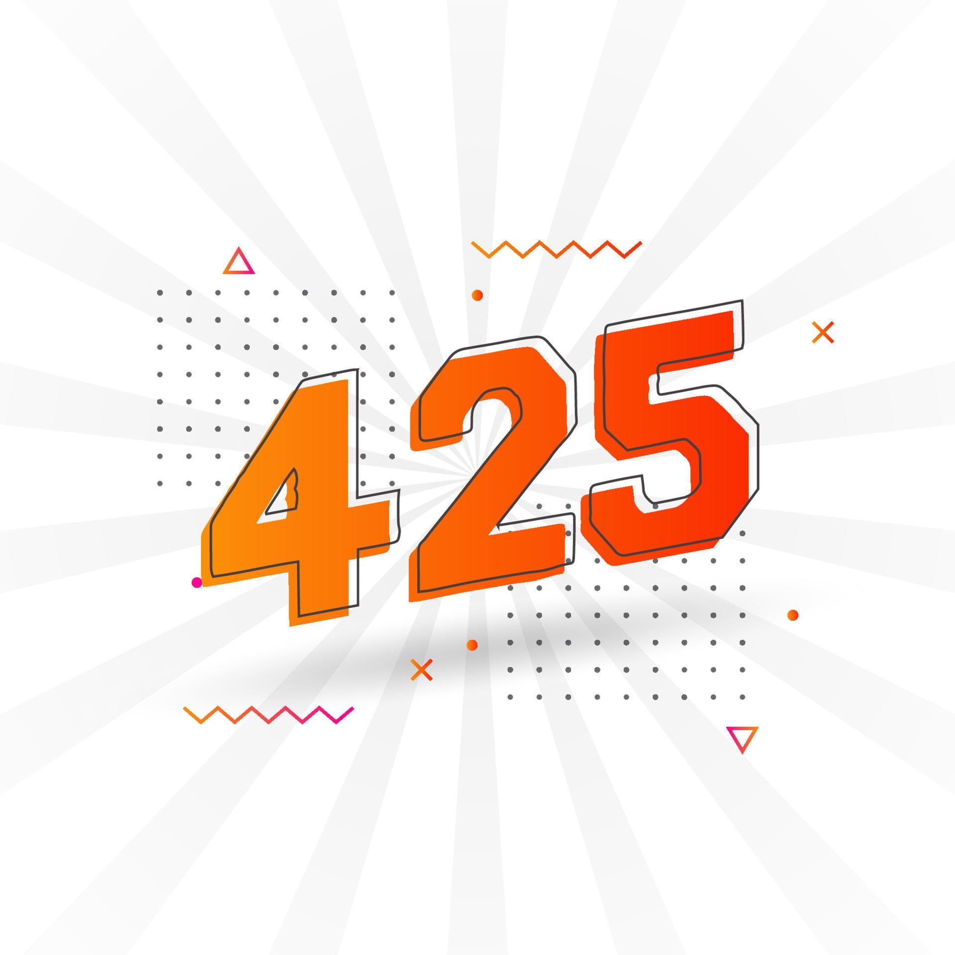425 number vector font alphabet Number 425 with decorative element 425 number vector font alphabet Number 425 with decorative element