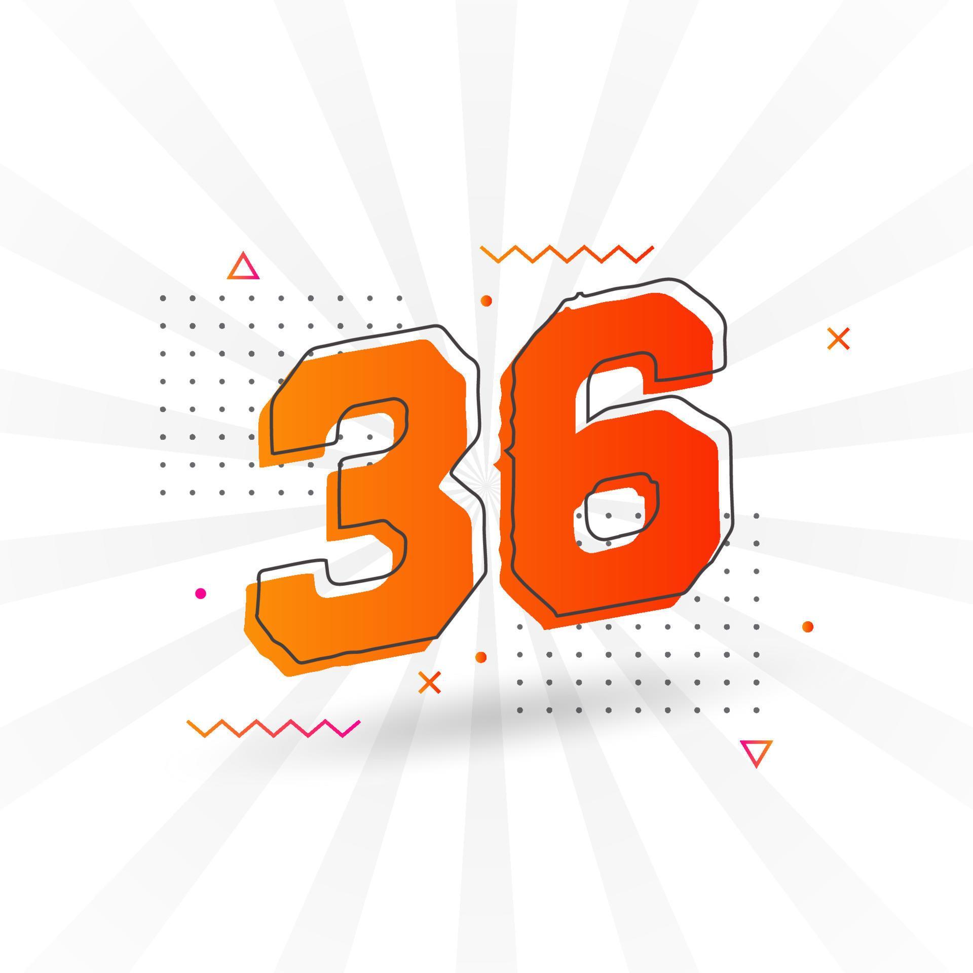 36 number vector font alphabet Number 36 with decorative element stock 36 number vector font alphabet Number 36 with decorative element stock