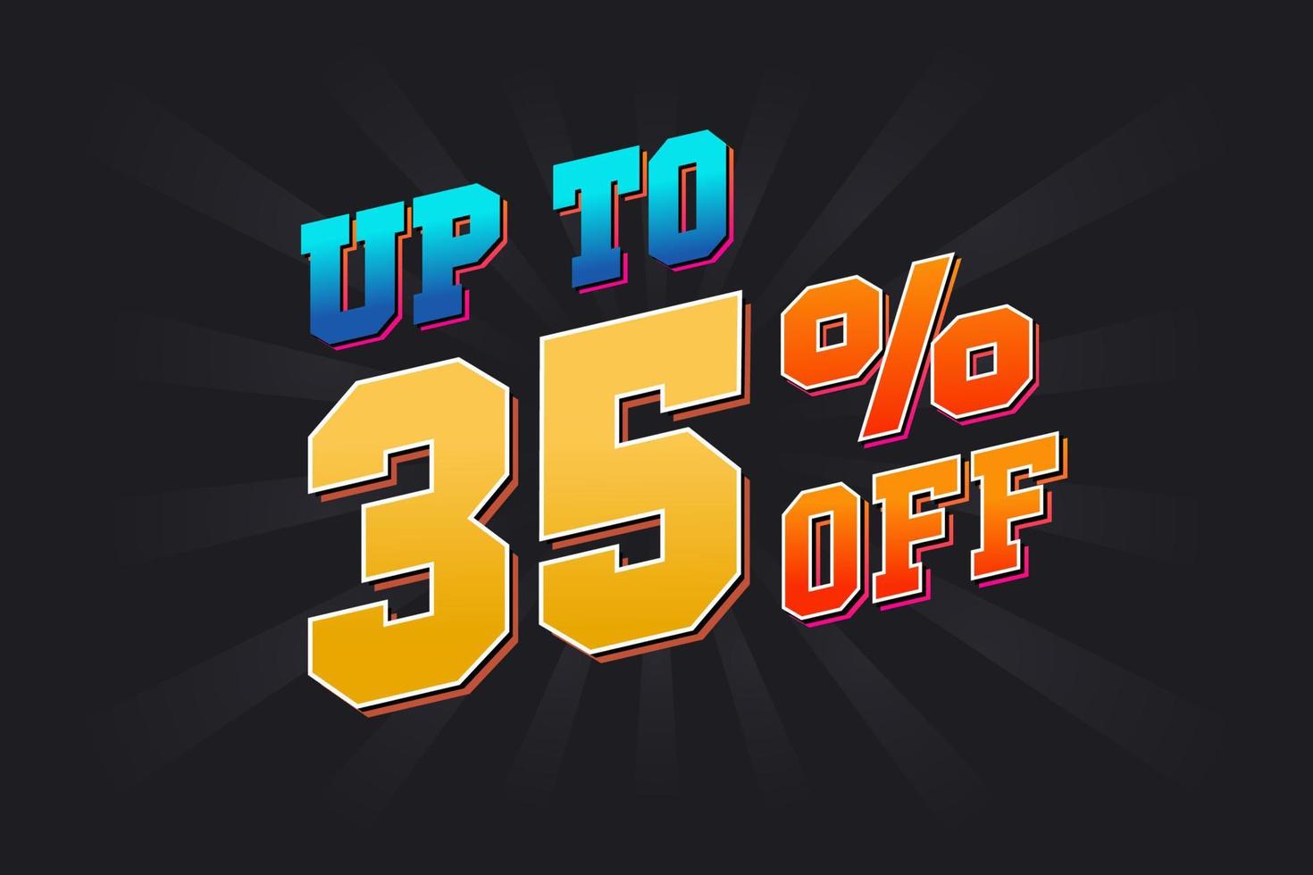 Up To 35 Percent off Special Discount Offer. Upto 35 off Sale of advertising campaign vector graphics.