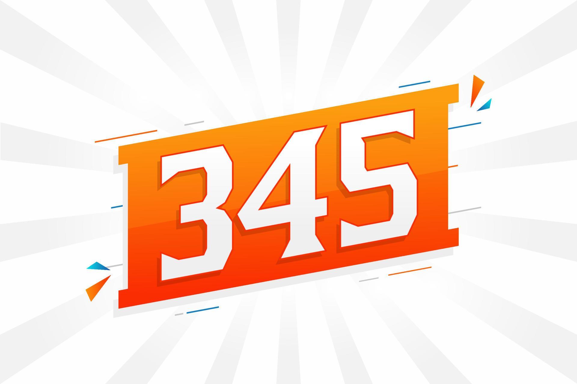 345 number vector font alphabet Number 345 with decorative element 345 number vector font alphabet Number 345 with decorative element