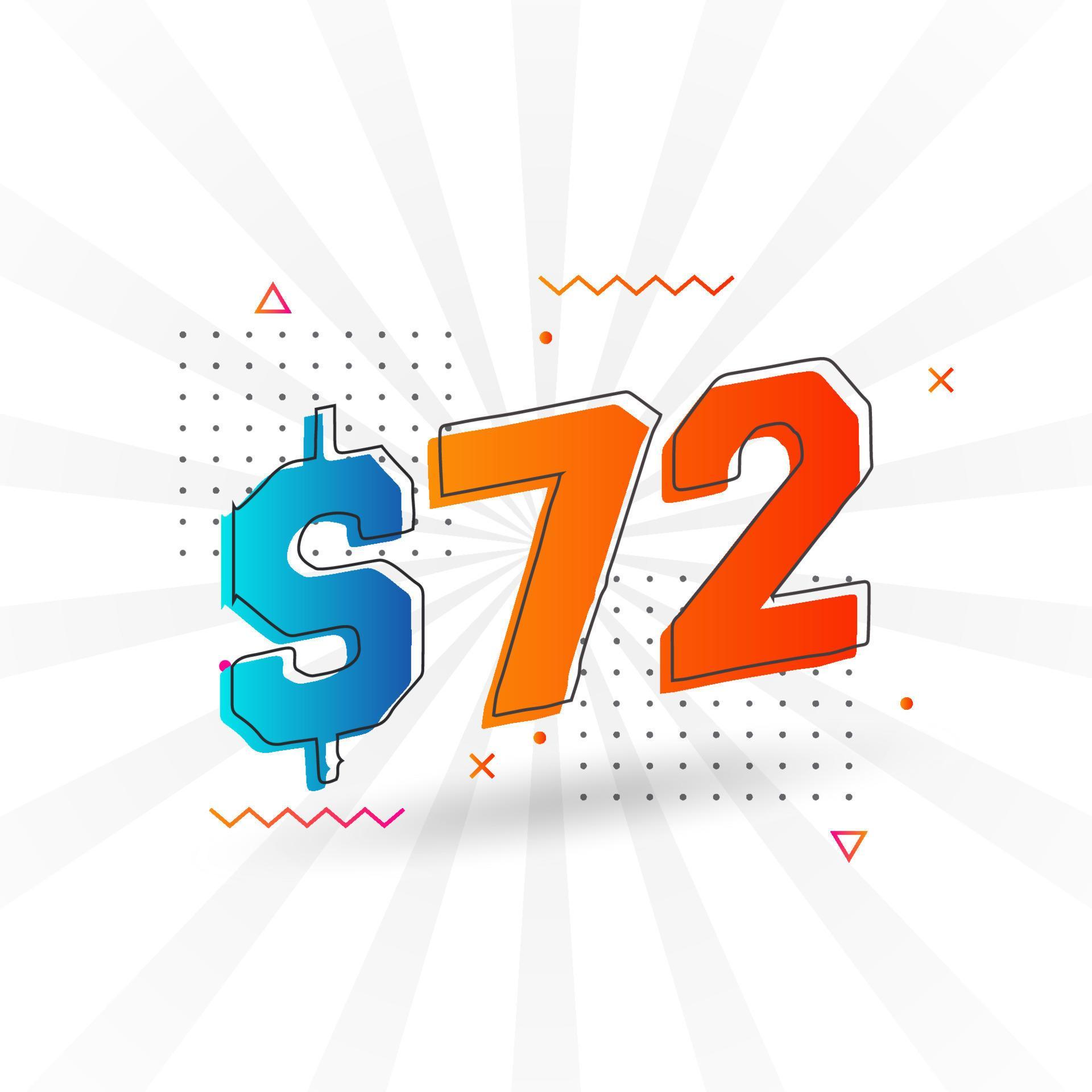 72 Dollar Currency Vector Text Symbol 72 USD United States Dollar 72-dollar-currency-vector-text-symbol-72-usd-united-states-dollar