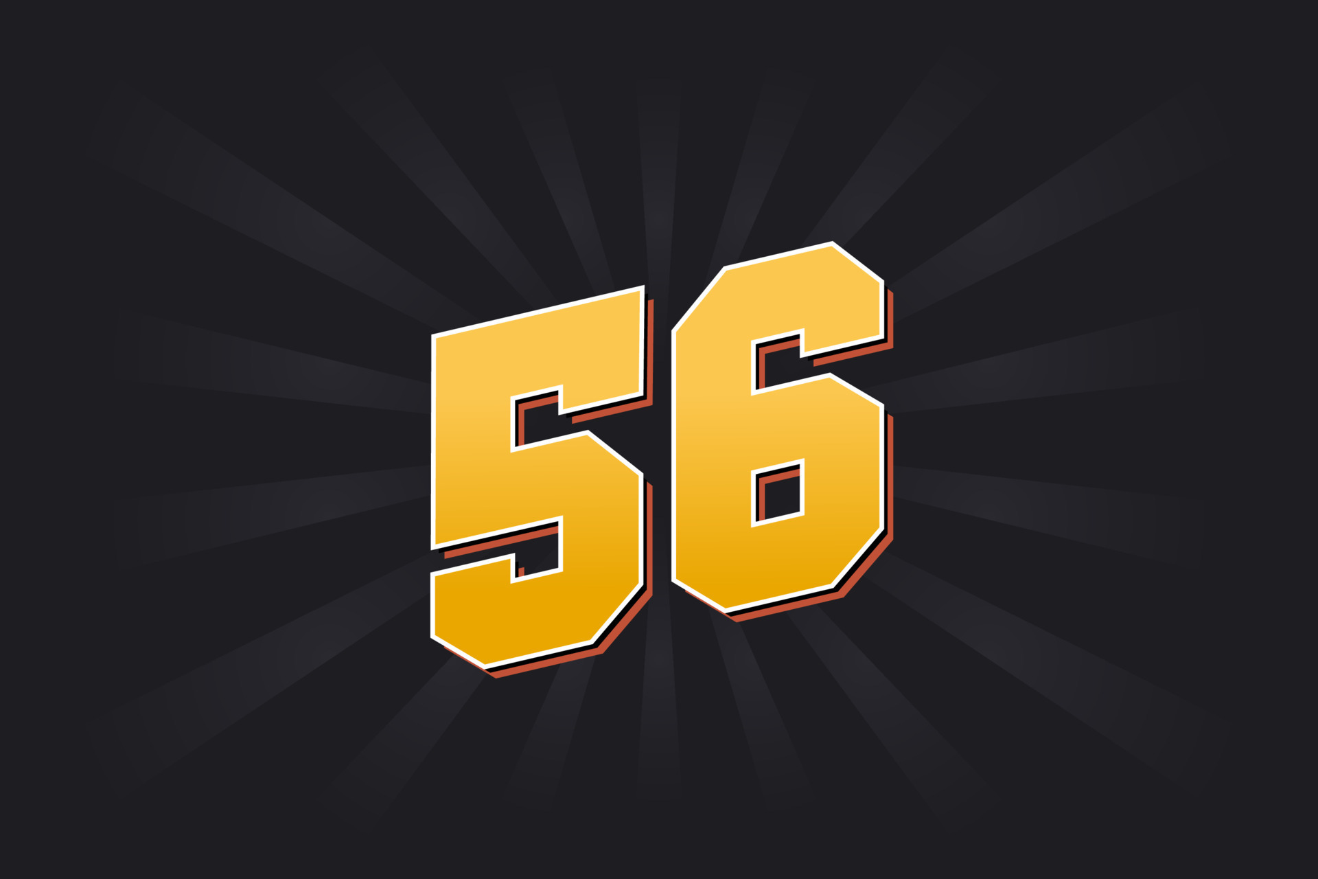 Number 56 Vector Font Alphabet Yellow 56 Number With Black Background number-56-vector-font-alphabet-yellow-56-number-with-black-background