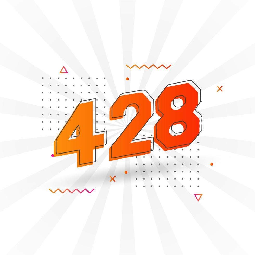 428 number vector font alphabet. Number 428 with decorative element ...