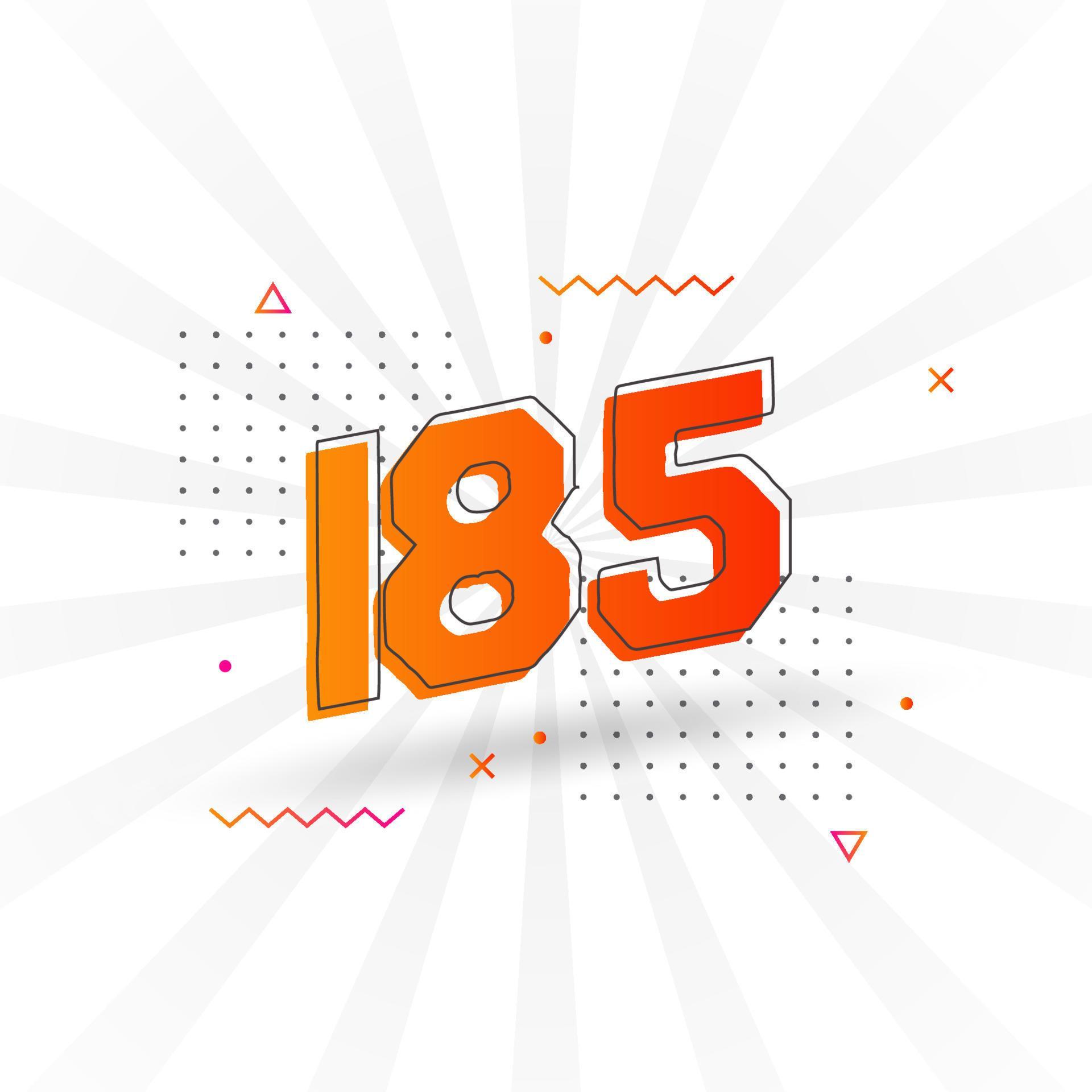 185 number vector font alphabet Number 185 with decorative element
