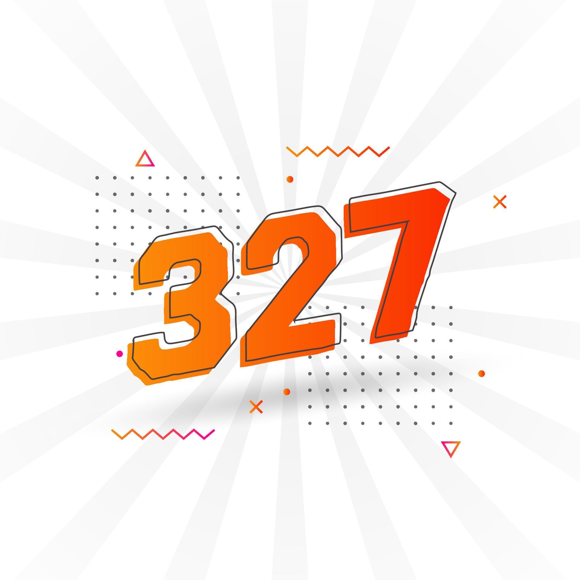 327 number vector font alphabet. Number 327 with decorative element ...