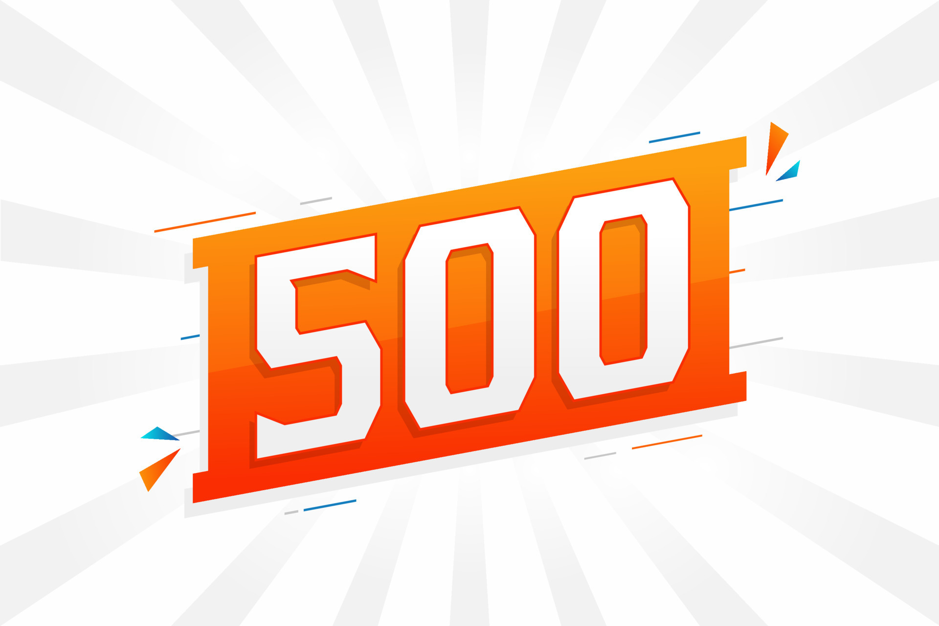 500 number vector font alphabet. Number 500 with decorative element