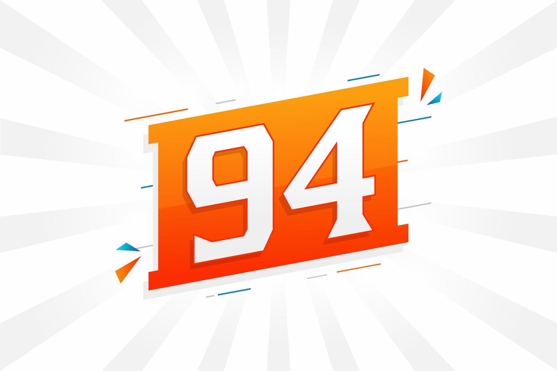 94 number vector font alphabet Number 94 with decorative element stock 94 number vector font alphabet Number 94 with decorative element stock