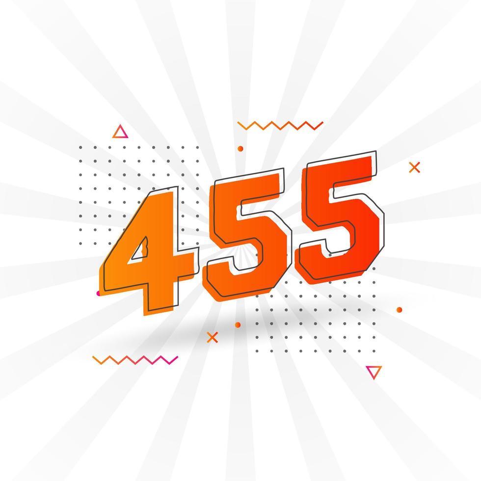 455 number vector font alphabet. Number 455 with decorative element
