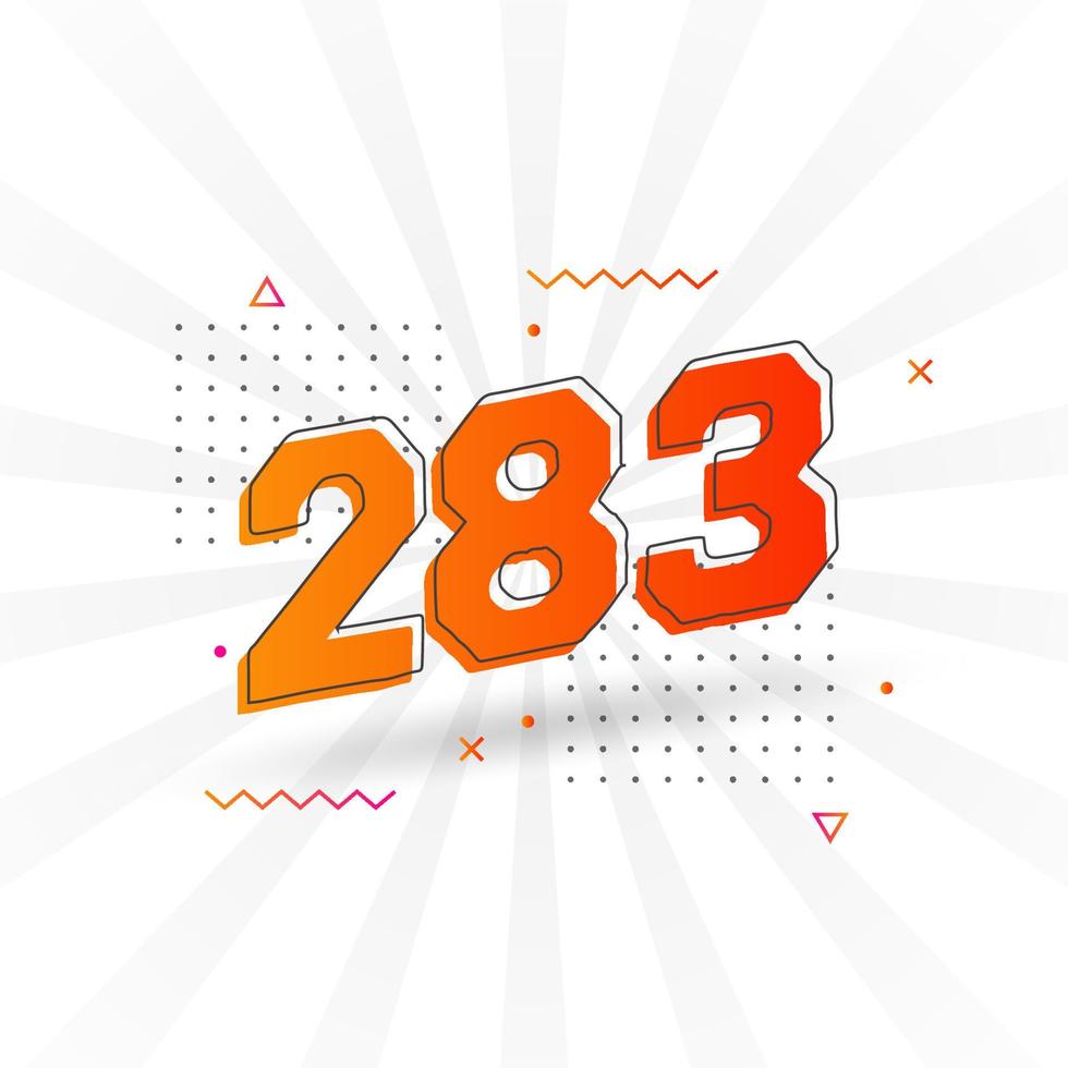 283 number vector font alphabet. Number 283 with decorative element stock vector 13888397 Vector
