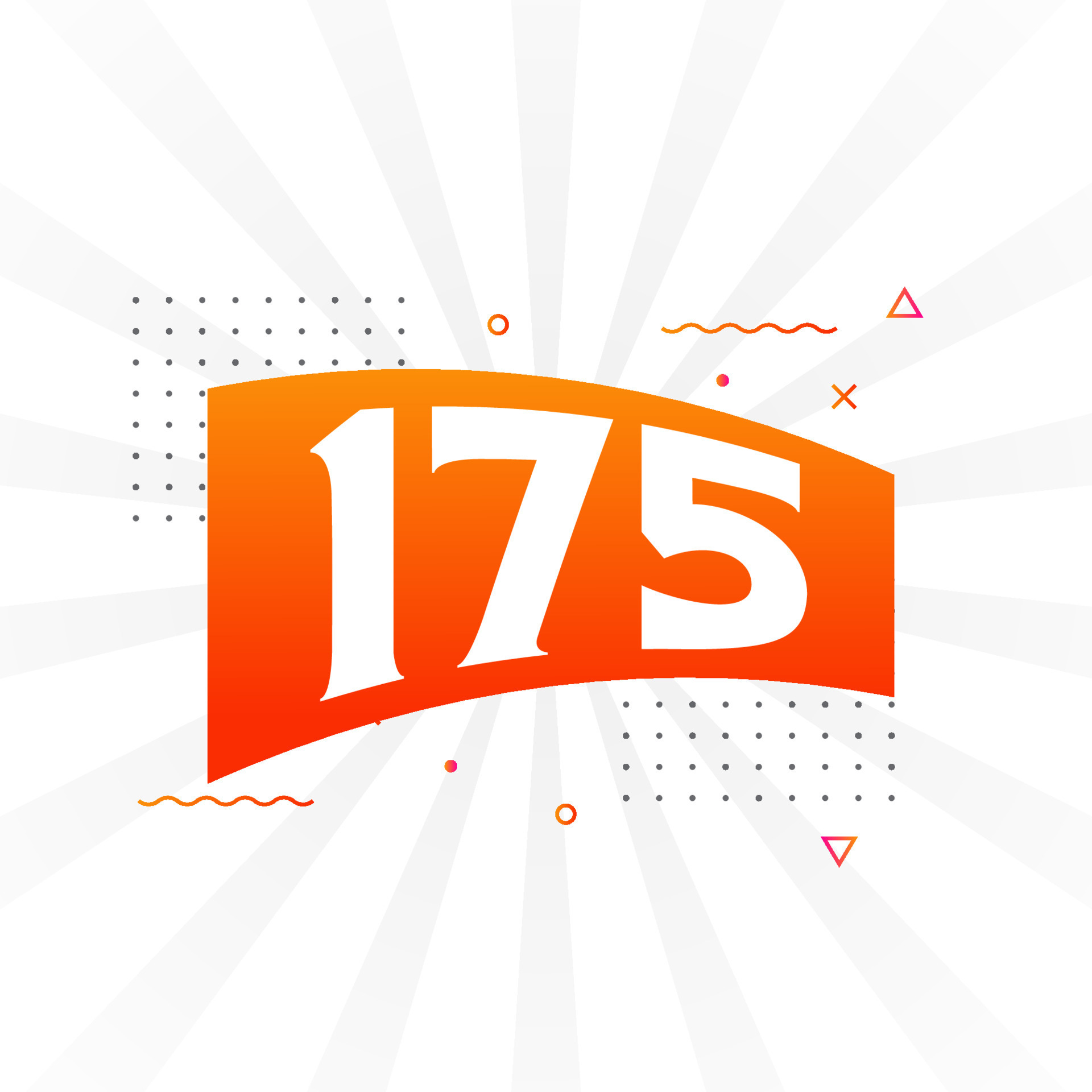 175 Number Vector Font Alphabet Number 175 With Decorative Element 