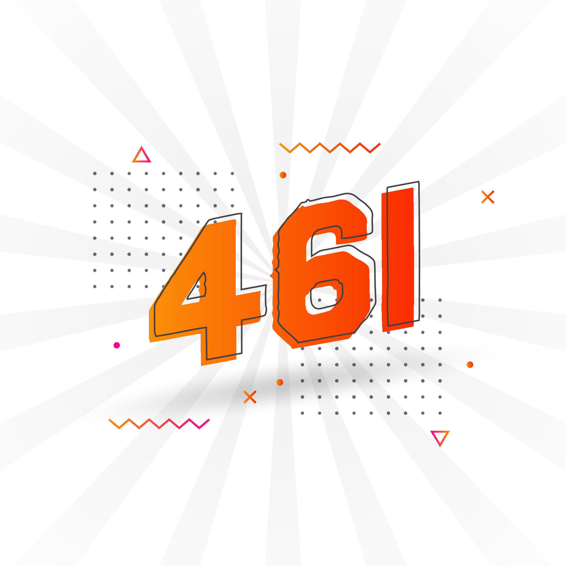 461 number vector font alphabet. Number 461 with decorative element ...