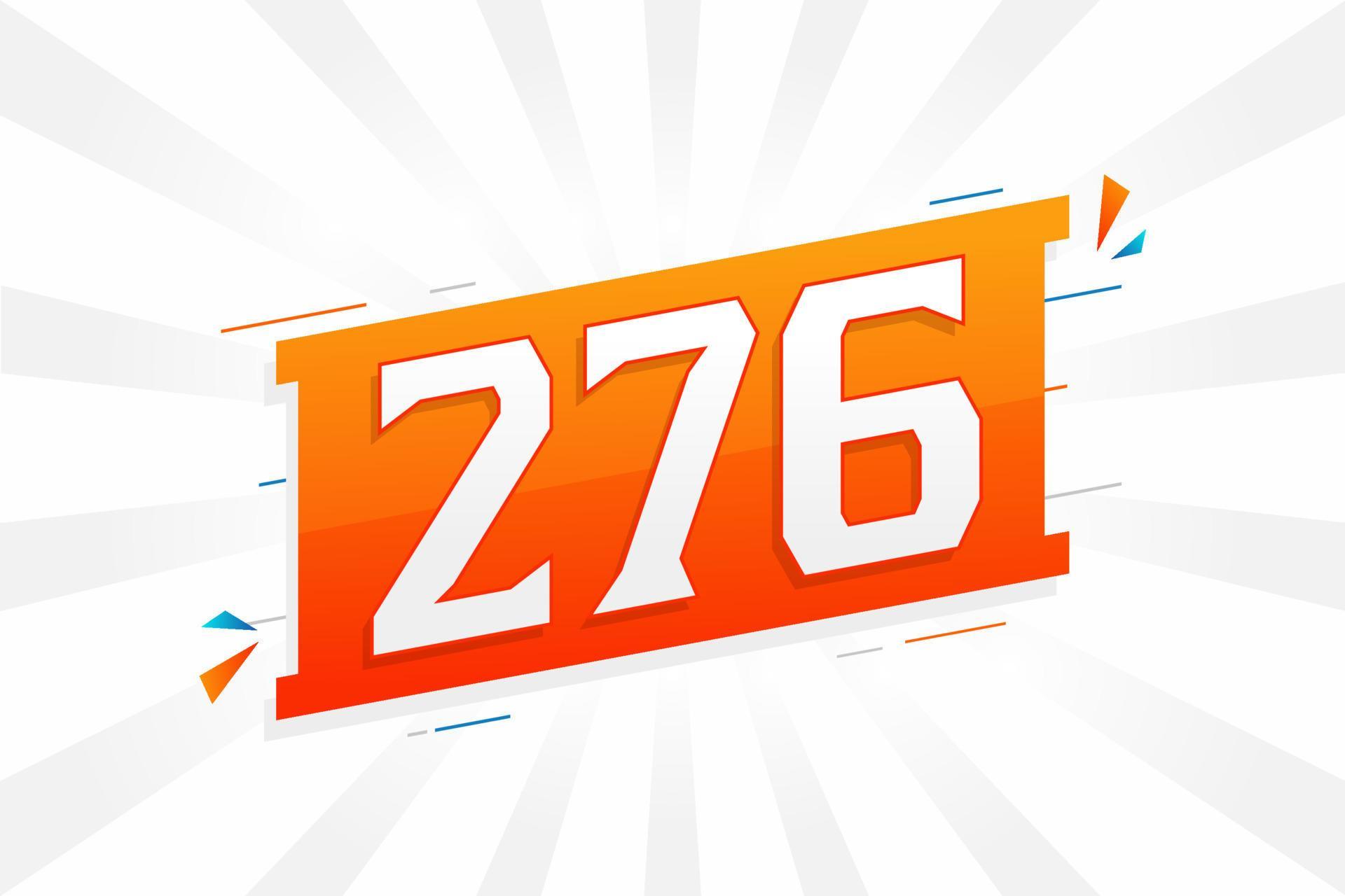 276 number vector font alphabet. Number 276 with decorative element