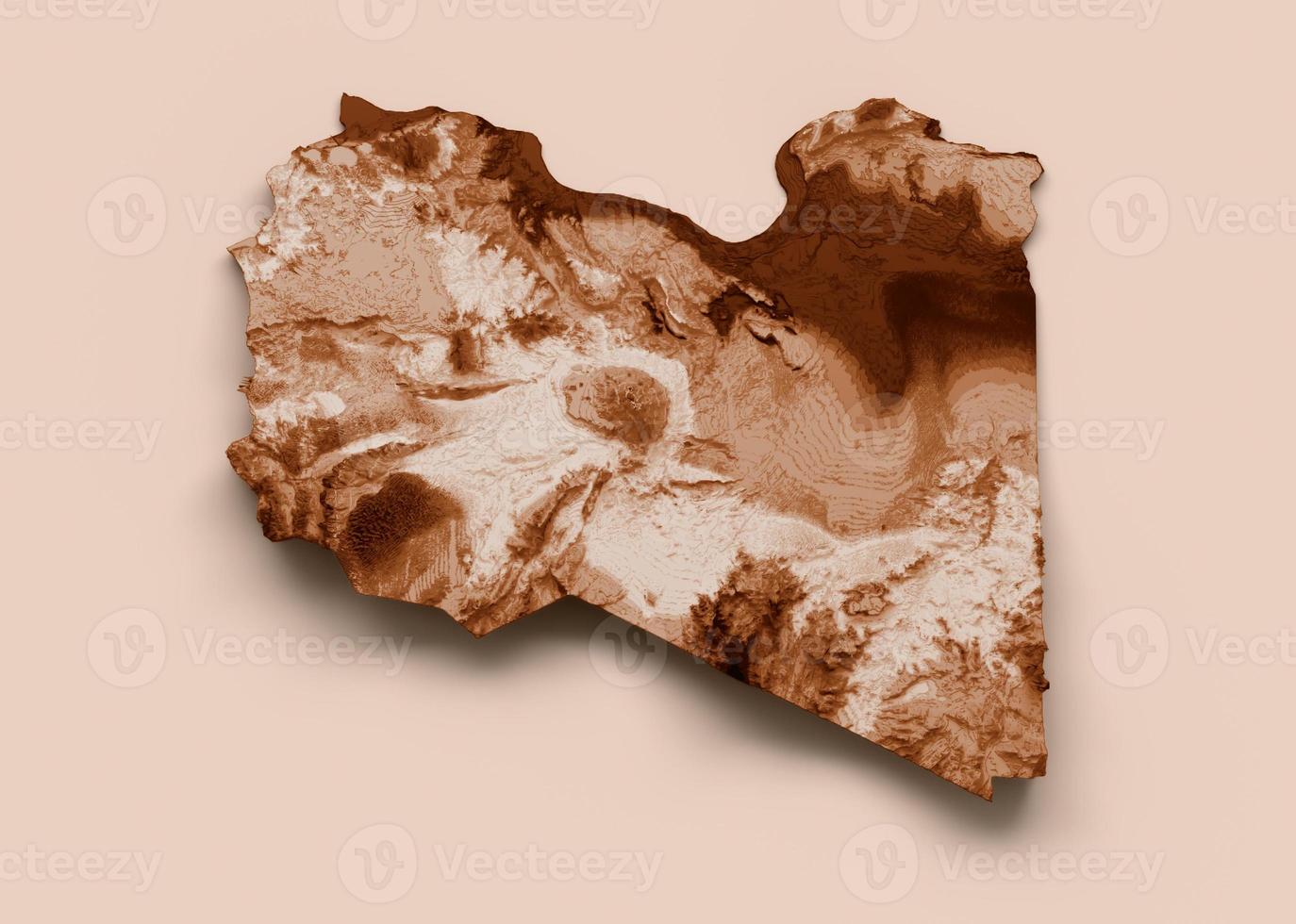 Map of Libya in old style, brown graphics in a retro style Vintage Style. High detailed 3d illustration photo