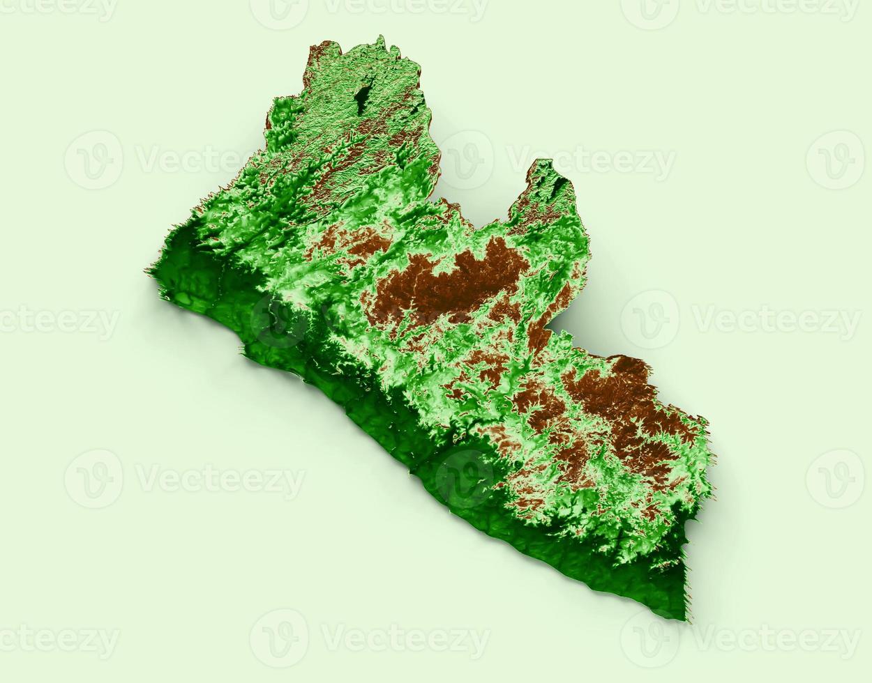 Liberia Topographic Map 3d realistic map Color 3d illustration photo