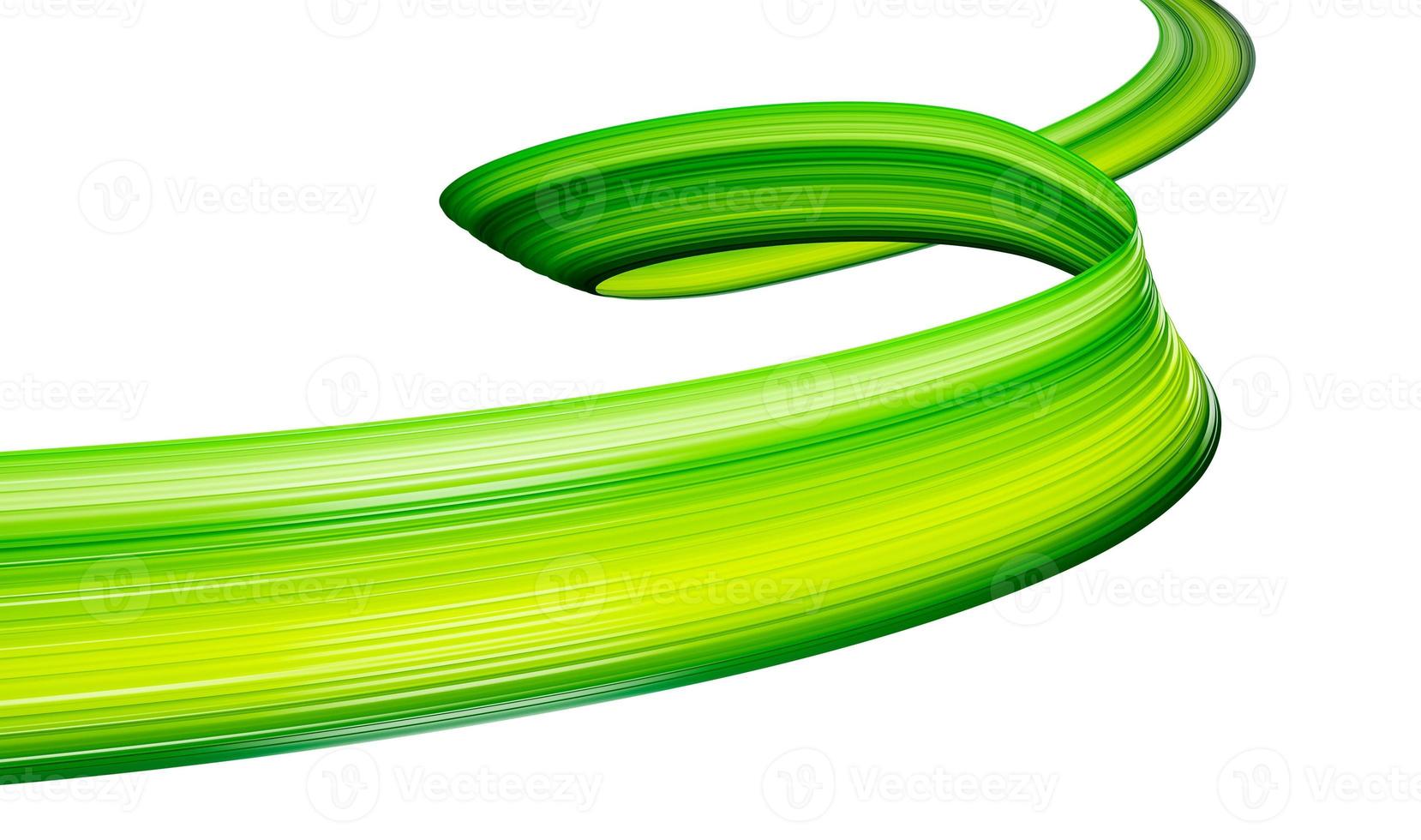 Green color wave paper line. Abstract texture smooth lines. Green ribbons 3d illustration photo