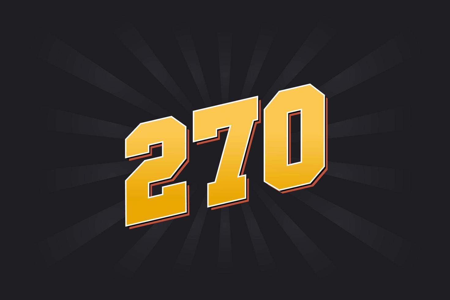 Alfabeto De Fuente Vectorial N mero 270 N mero 270 Amarillo Con Fondo 