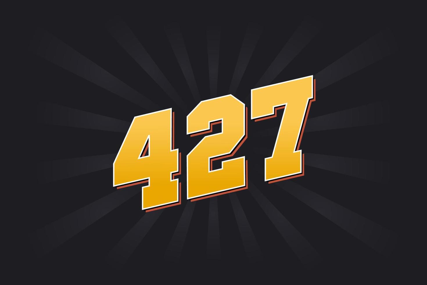 Number 427 Vector Font Alphabet Yellow 427 Number With Black