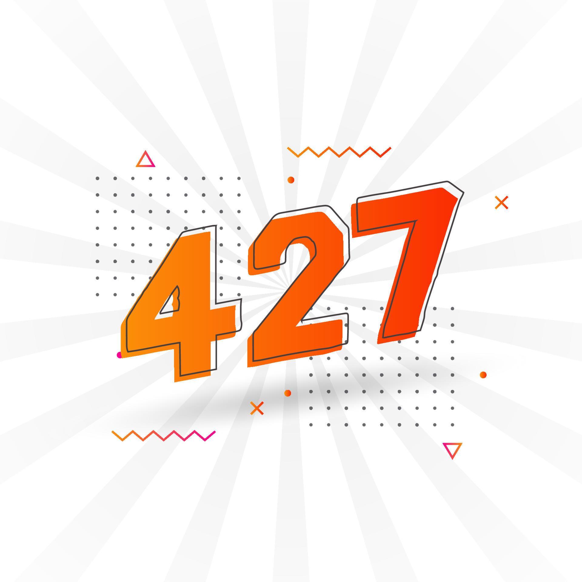 427 Number Vector Font Alphabet Number 427 With Decorative Element 