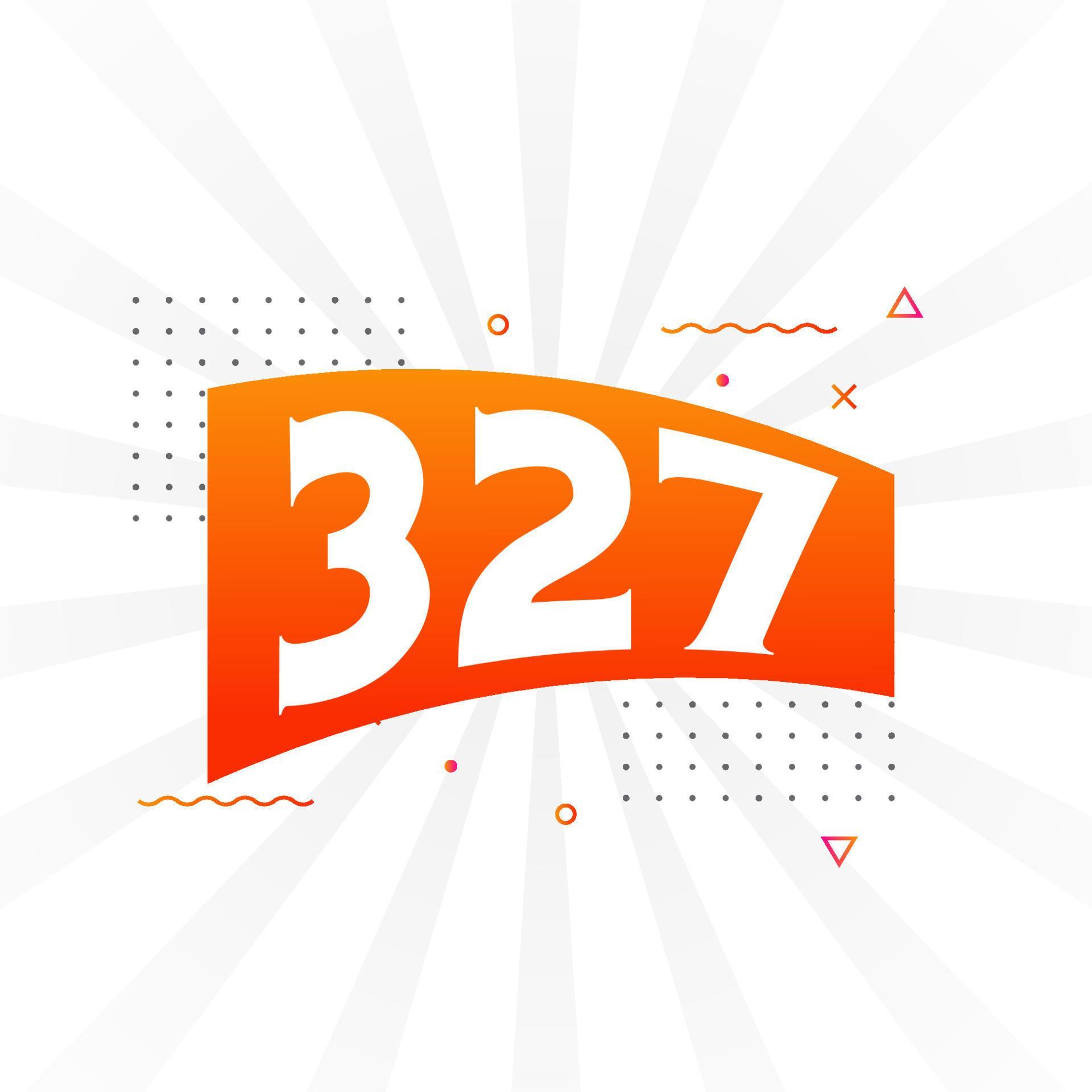 327 number vector font alphabet. Number 327 with decorative element ...