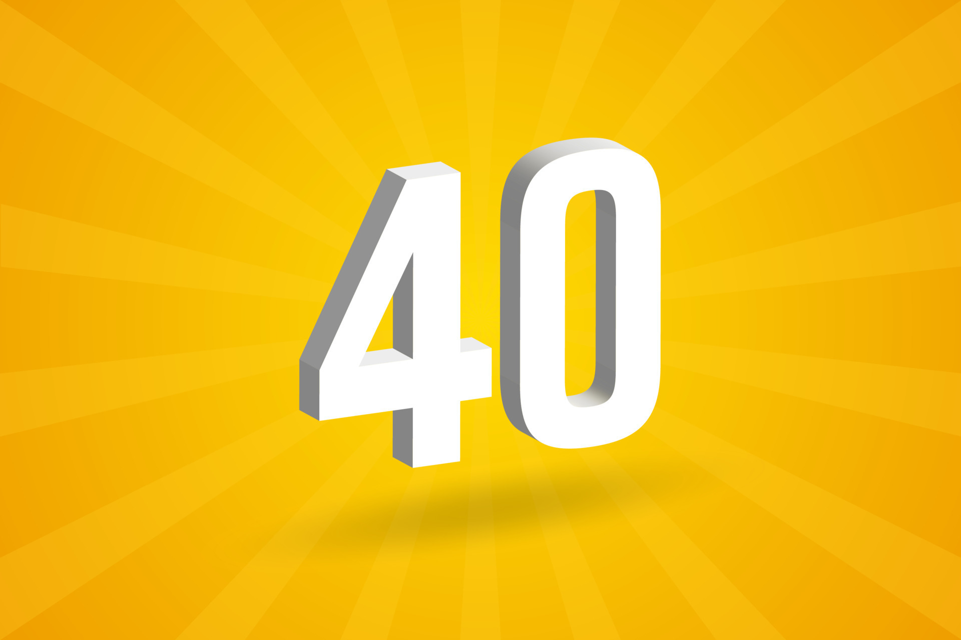 3D 40 Number Font Alphabet White 3D Number 40 With Yellow Background 3d-40-number-font-alphabet-white-3d-number-40-with-yellow-background