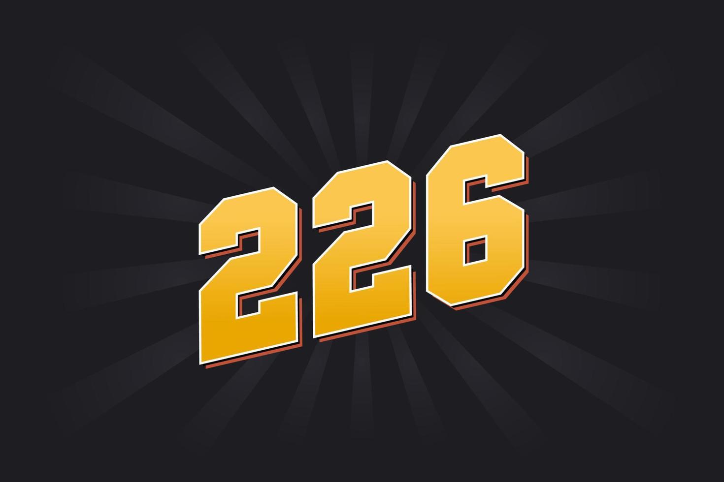 Number 226 Vector Font Alphabet Yellow 226 Number With Black number-226-vector-font-alphabet-yellow-226-number-with-black