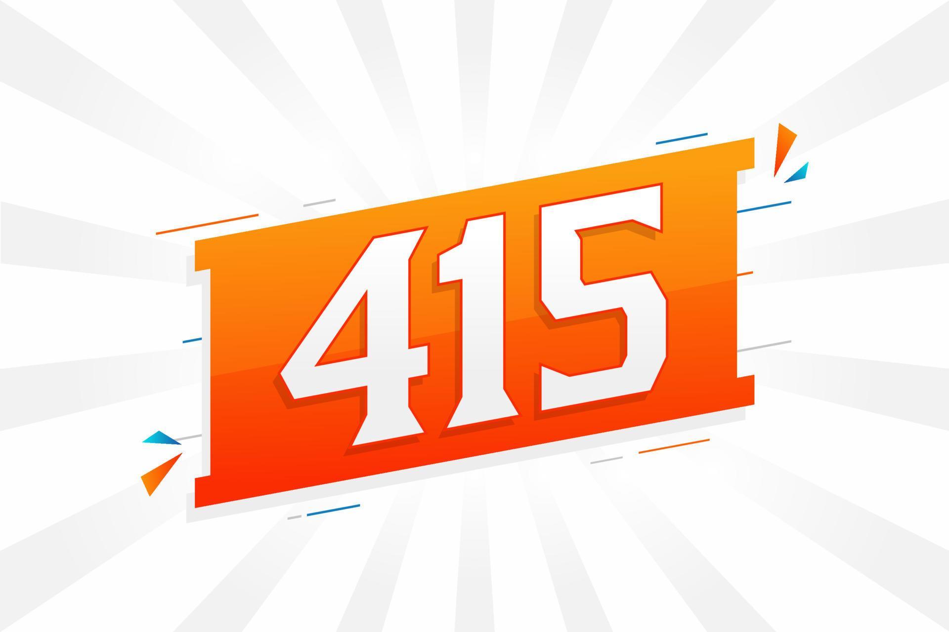 Alfabeto de fuente vectorial de 415 números. número 415 con vector de