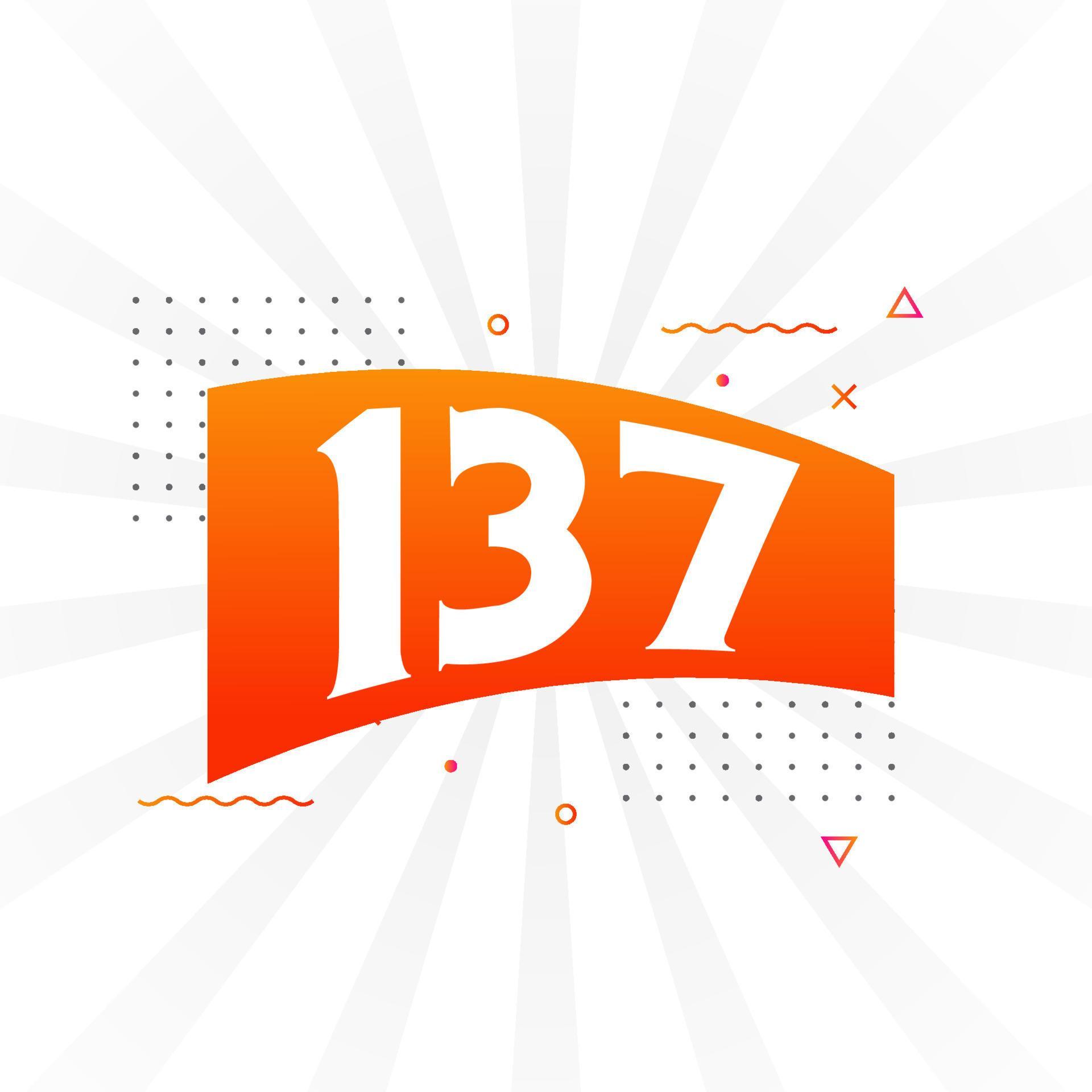137 number vector font alphabet. Number 137 with decorative element ...