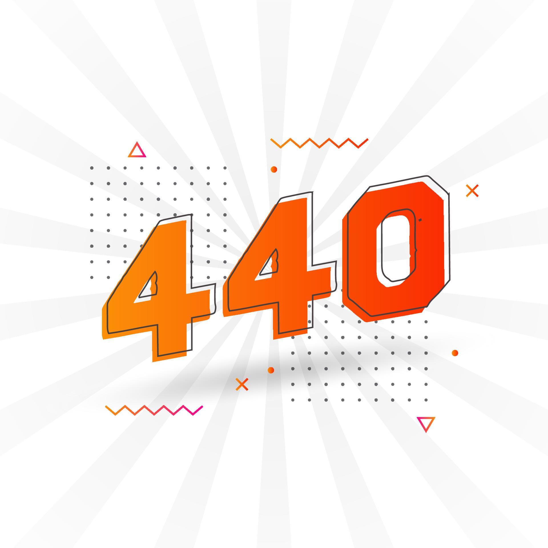 440 number vector font alphabet Number 440 with decorative element