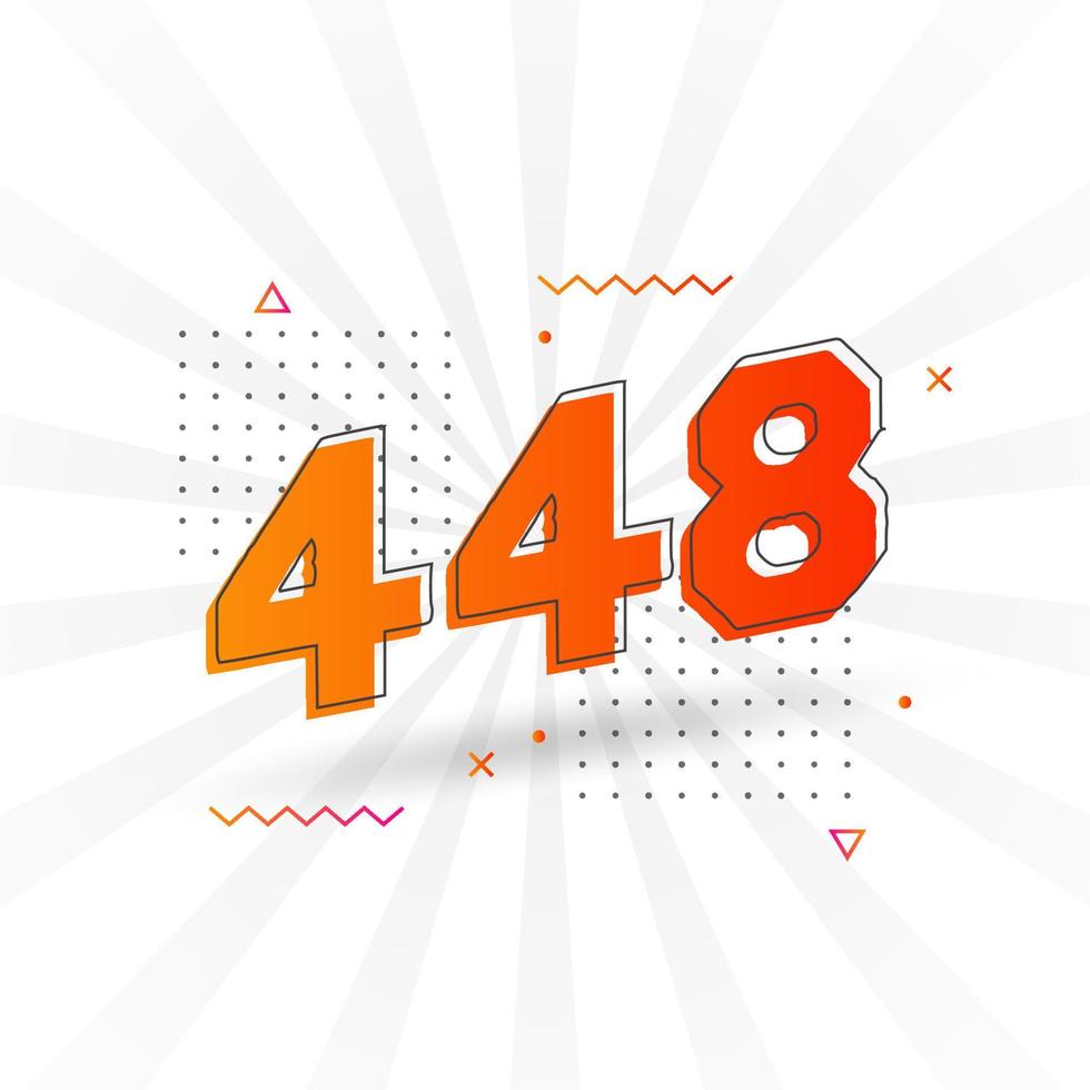 Alfabeto de fuente vectorial de 448 números. número 448 con elemento decorativo vector stock