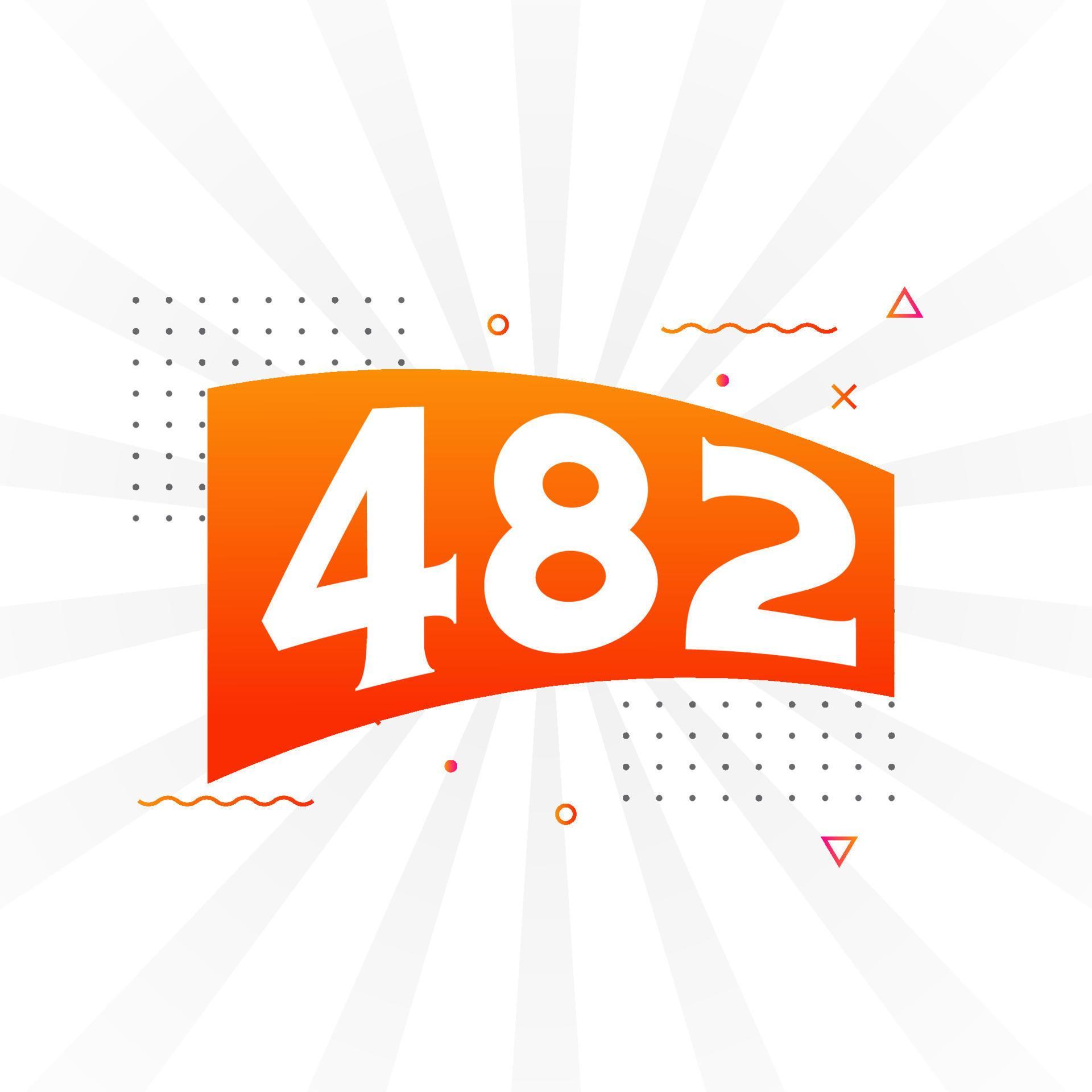 482 number vector font alphabet. Number 482 with decorative element ...
