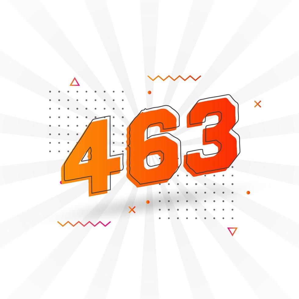 Alfabeto de fuente vectorial de 463 números. número 463 con elemento decorativo vector stock