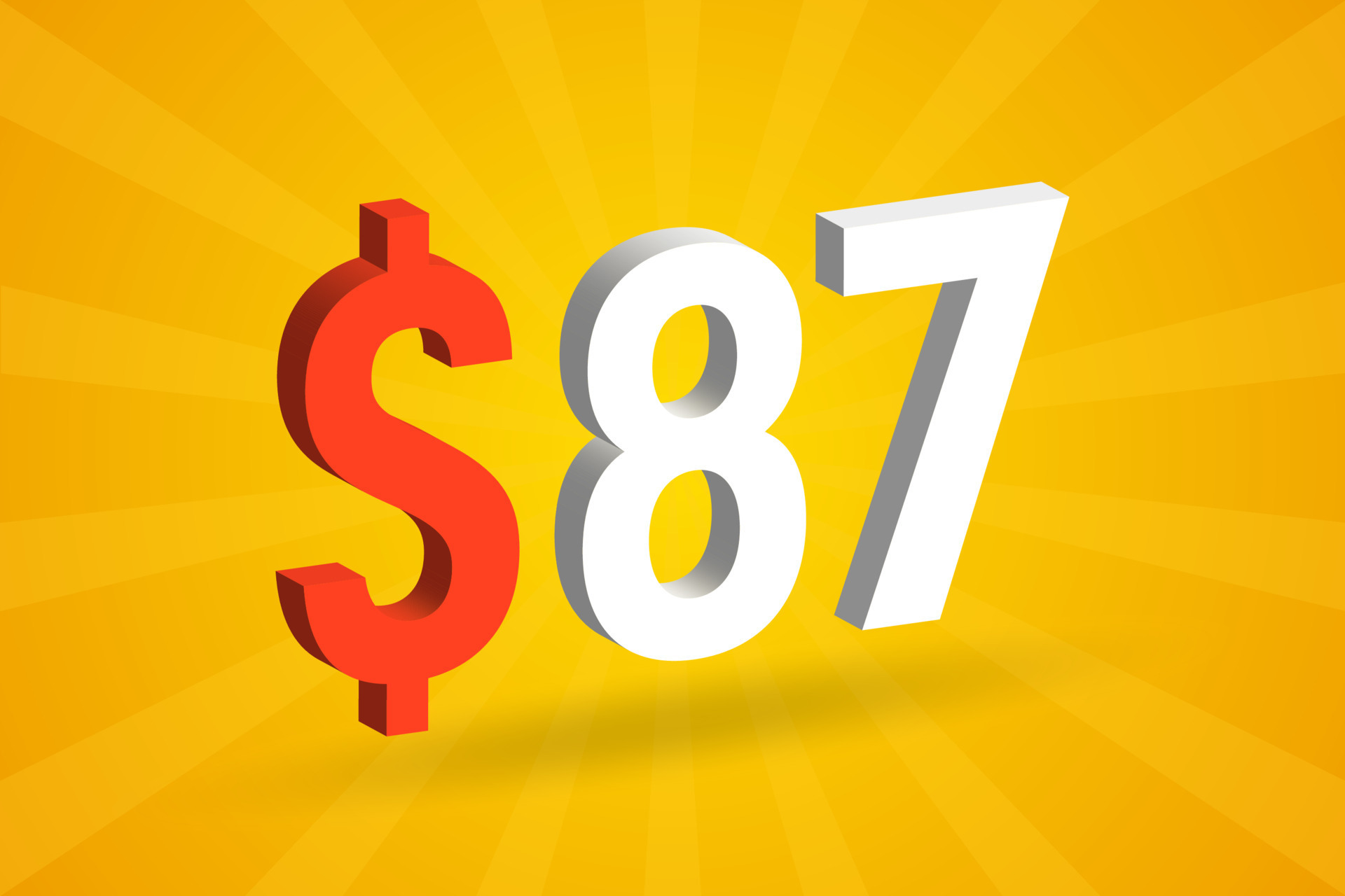 87-usd-3d-text-symbol-87-united-state-dollar-3d-with-yellow-background
