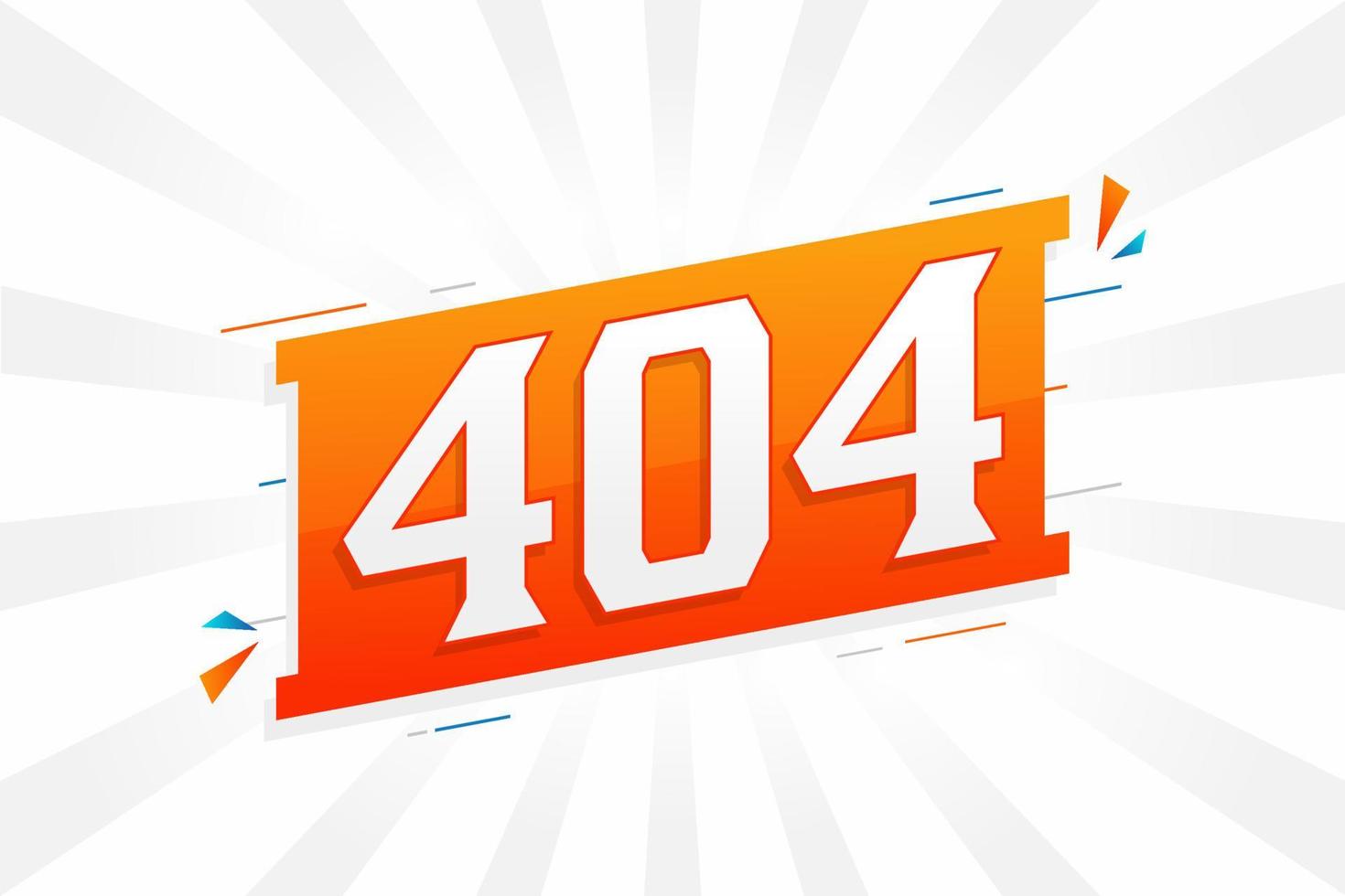 404 number vector font alphabet. Number 404 with decorative