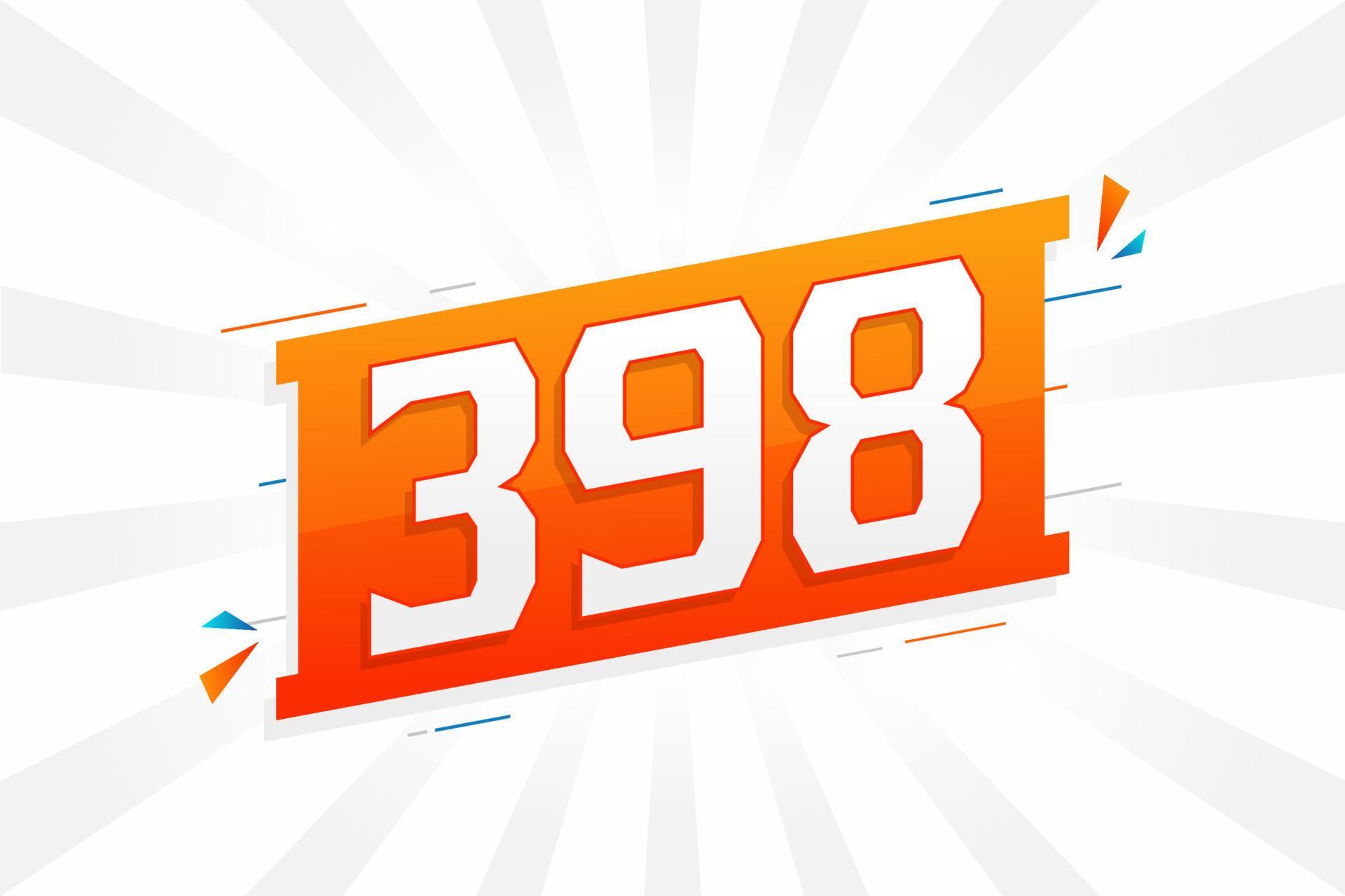 398 number vector font alphabet. Number 398 with decorative element ...