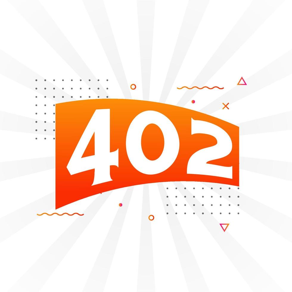 402 number vector font alphabet. Number 402 with decorative element ...