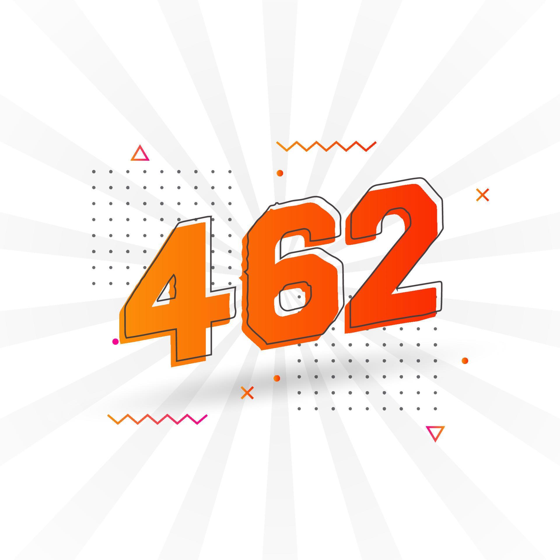 462 Number Vector Font Alphabet Number 462 With Decorative Element 