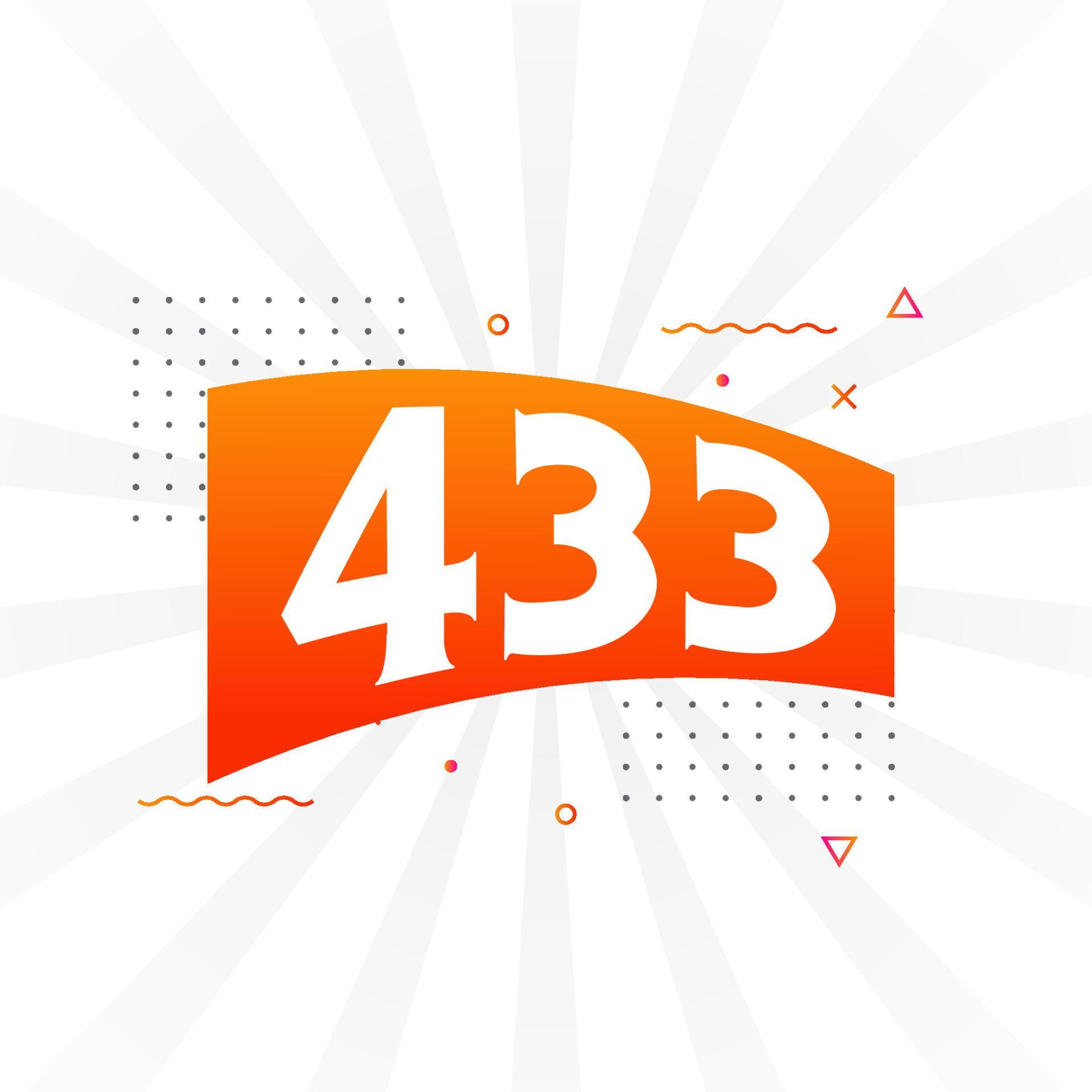 433 number vector font alphabet Number 433 with decorative element