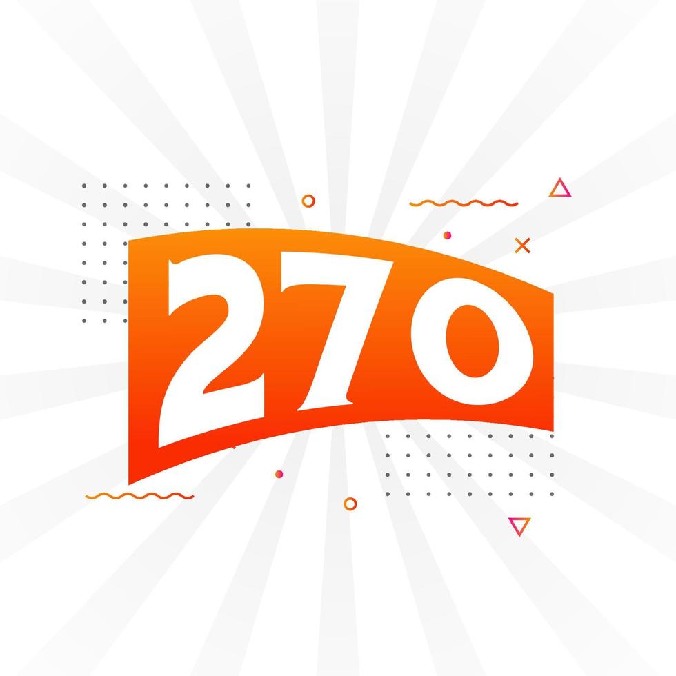 270 number vector font alphabet. Number 270 with decorative element