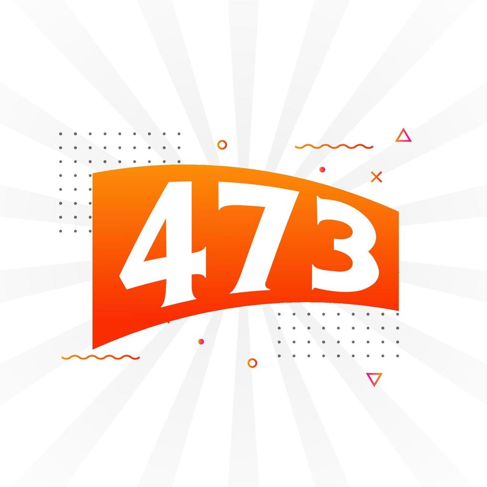 473 number vector font alphabet. Number 473 with decorative element stock vector
