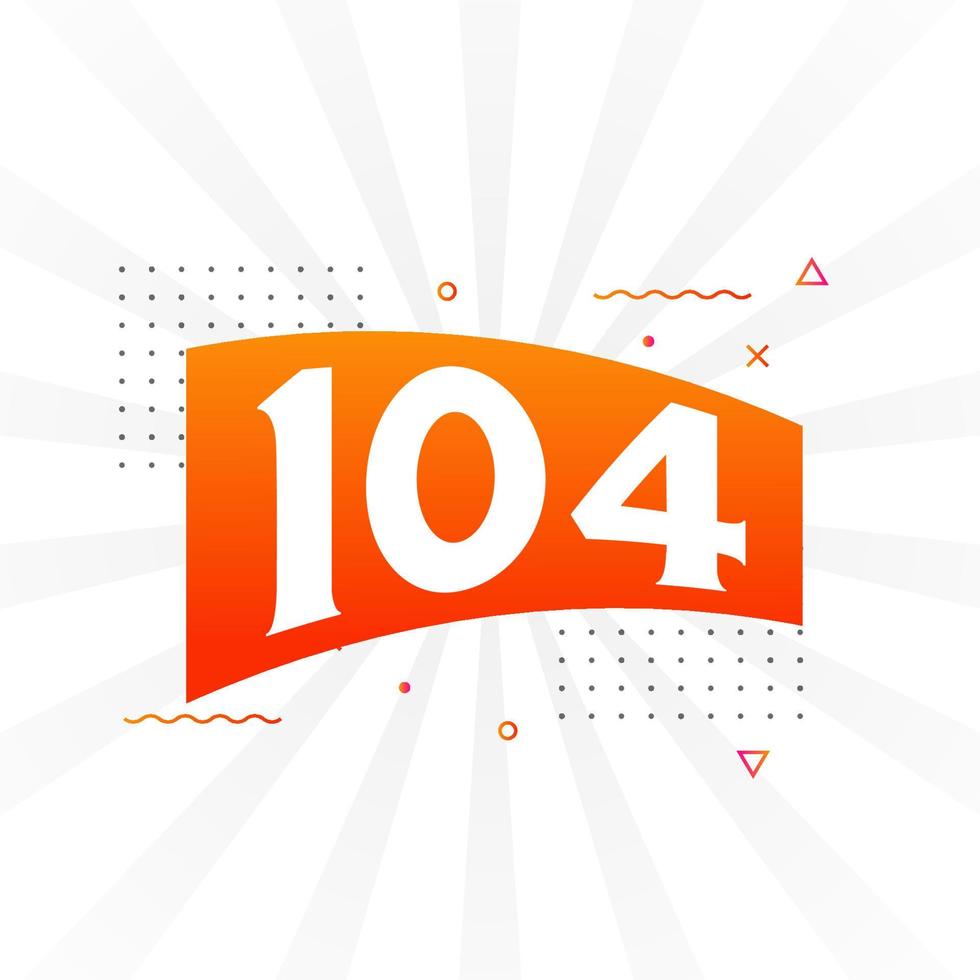 104 number vector font alphabet number 104 with decorative element