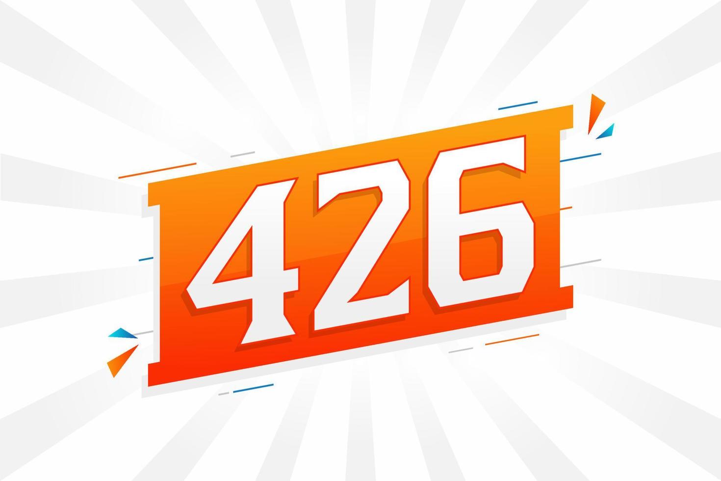 426 number vector font alphabet. Number 426 with decorative element stock vector