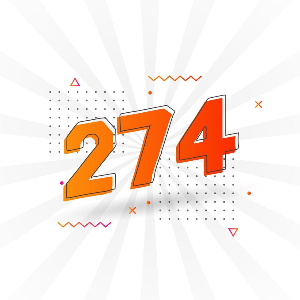 274 Number Vector Font Alphabet Number 274 With Decorative Element 274-number-vector-font-alphabet-number-274-with-decorative-element