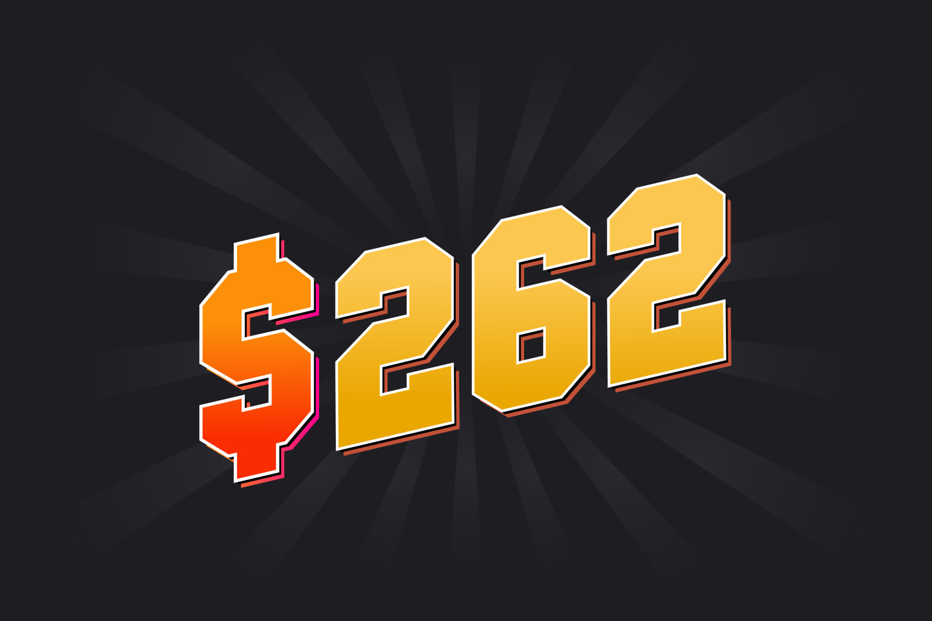 262 Dollar American Money vector text symbol 262 USD United States 262 Dollar American Money vector text symbol 262 USD United States