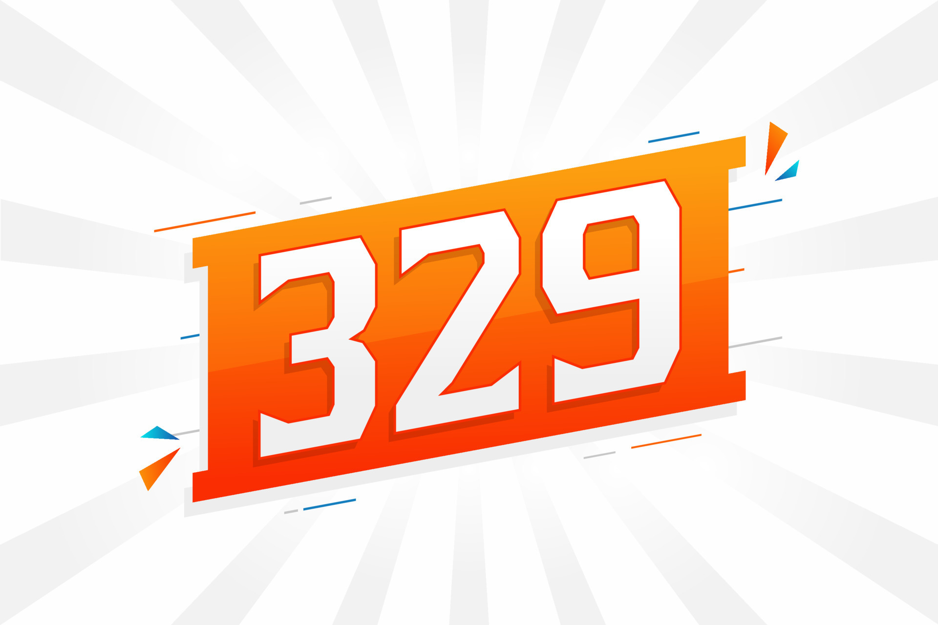 329 number vector font alphabet. Number 329 with decorative element ...