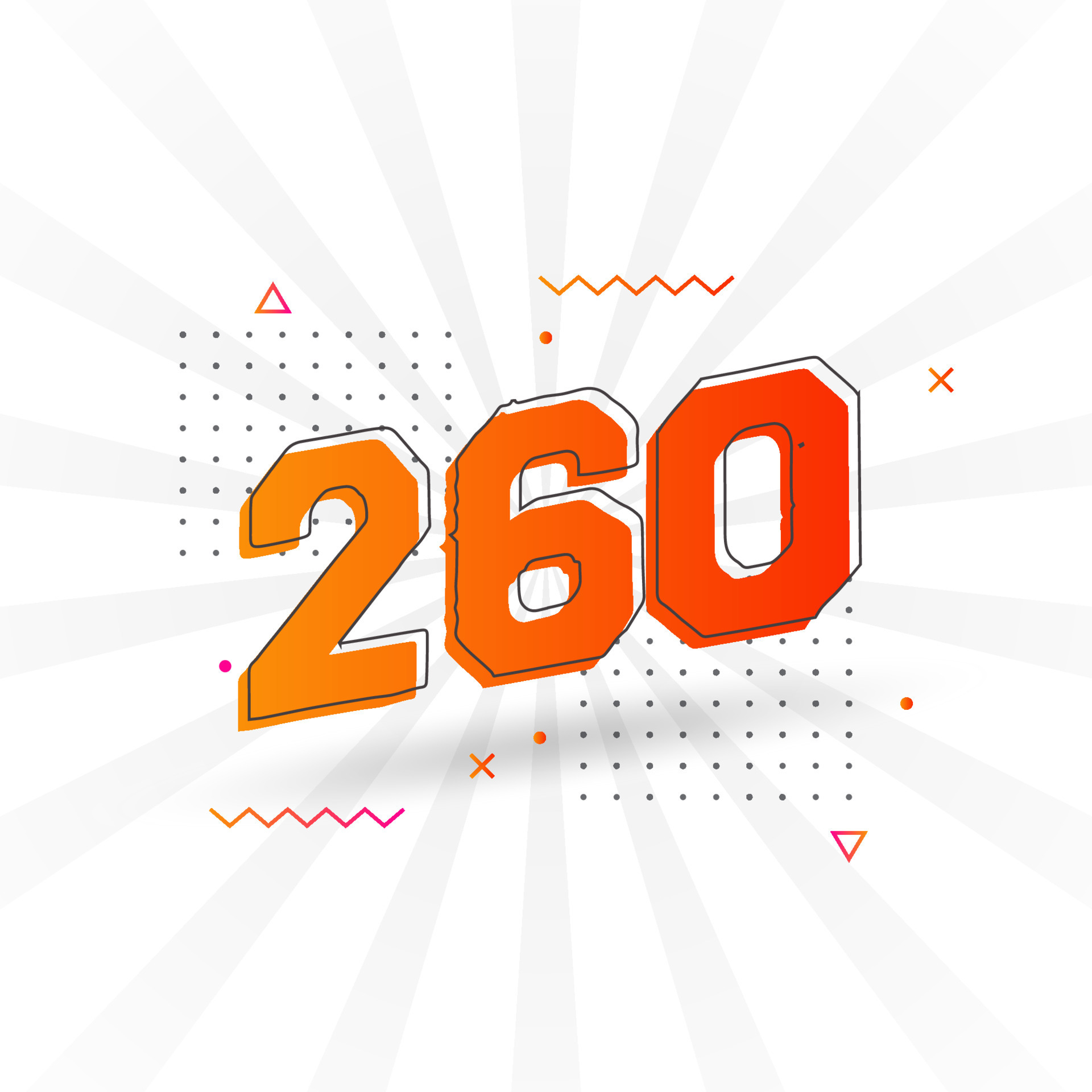 260 number vector font alphabet Number 260 with decorative element 260 number vector font alphabet Number 260 with decorative element