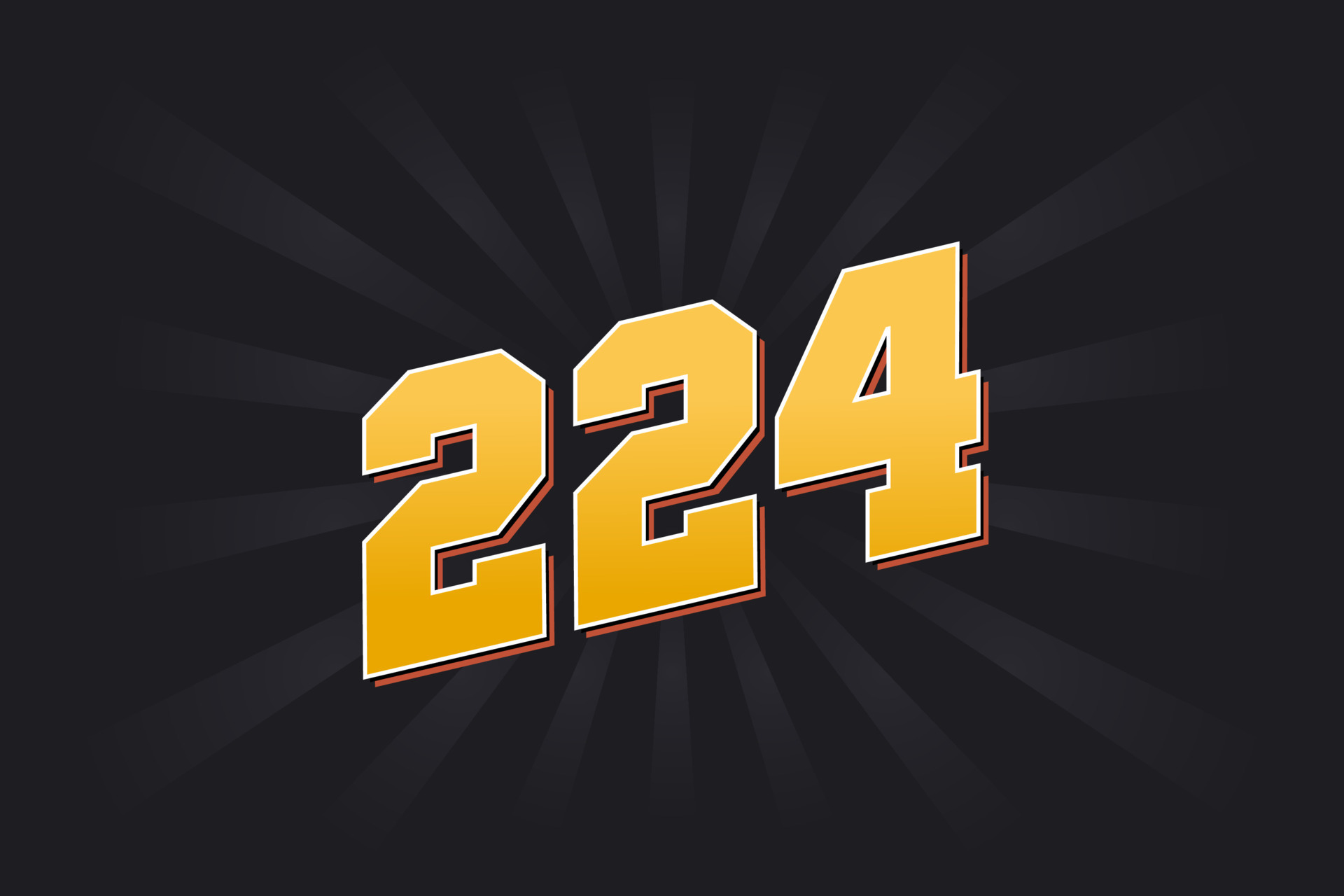 Number 224 Vector Font Alphabet Yellow 224 Number With Black number-224-vector-font-alphabet-yellow-224-number-with-black