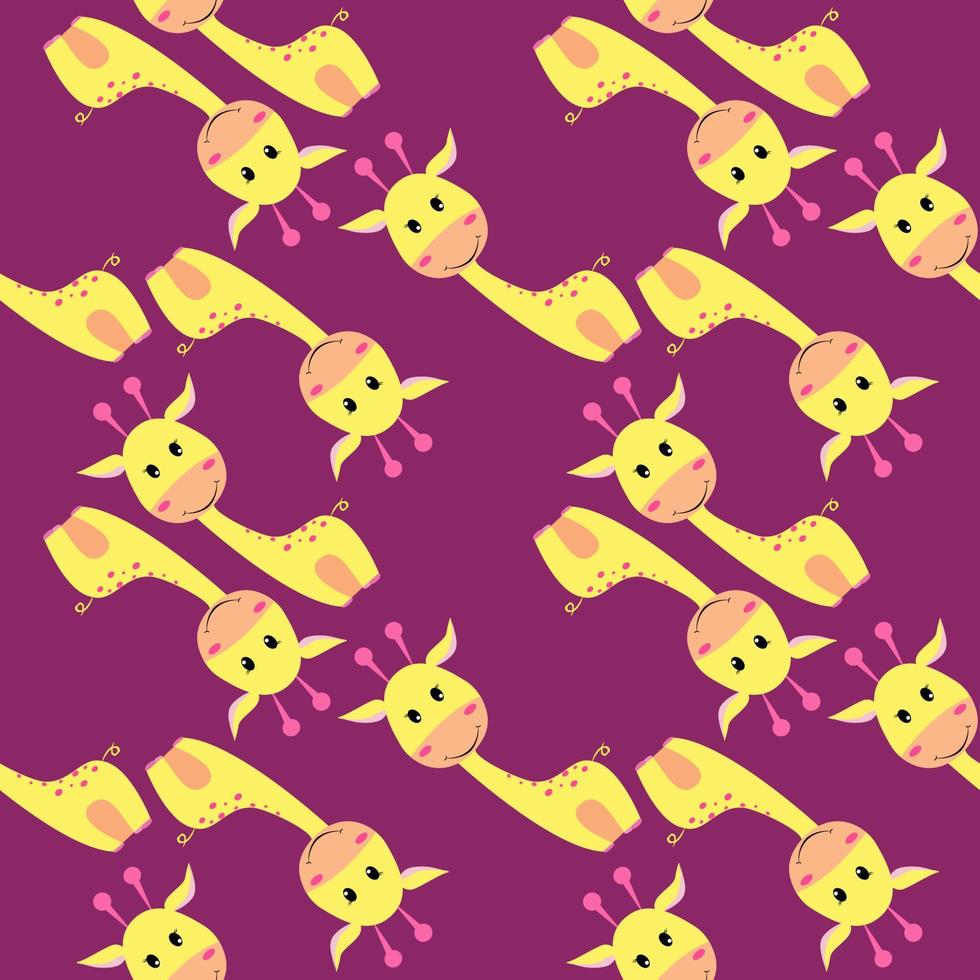 Giraffes pattern, illustration, vector on white background.