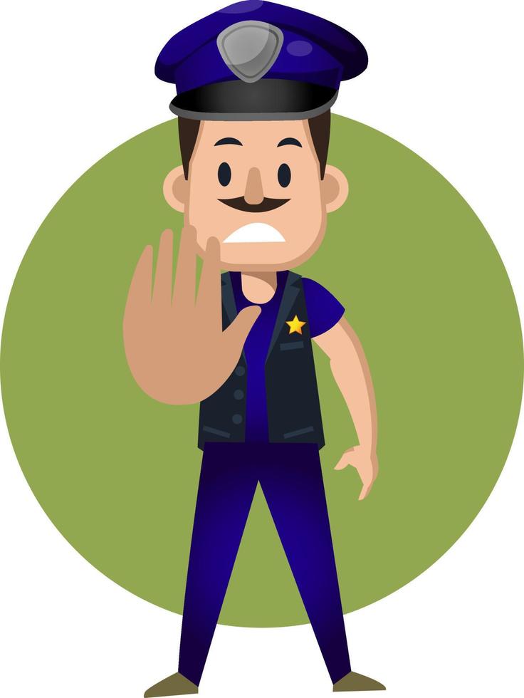 Police officer, illustration, vector on white background.