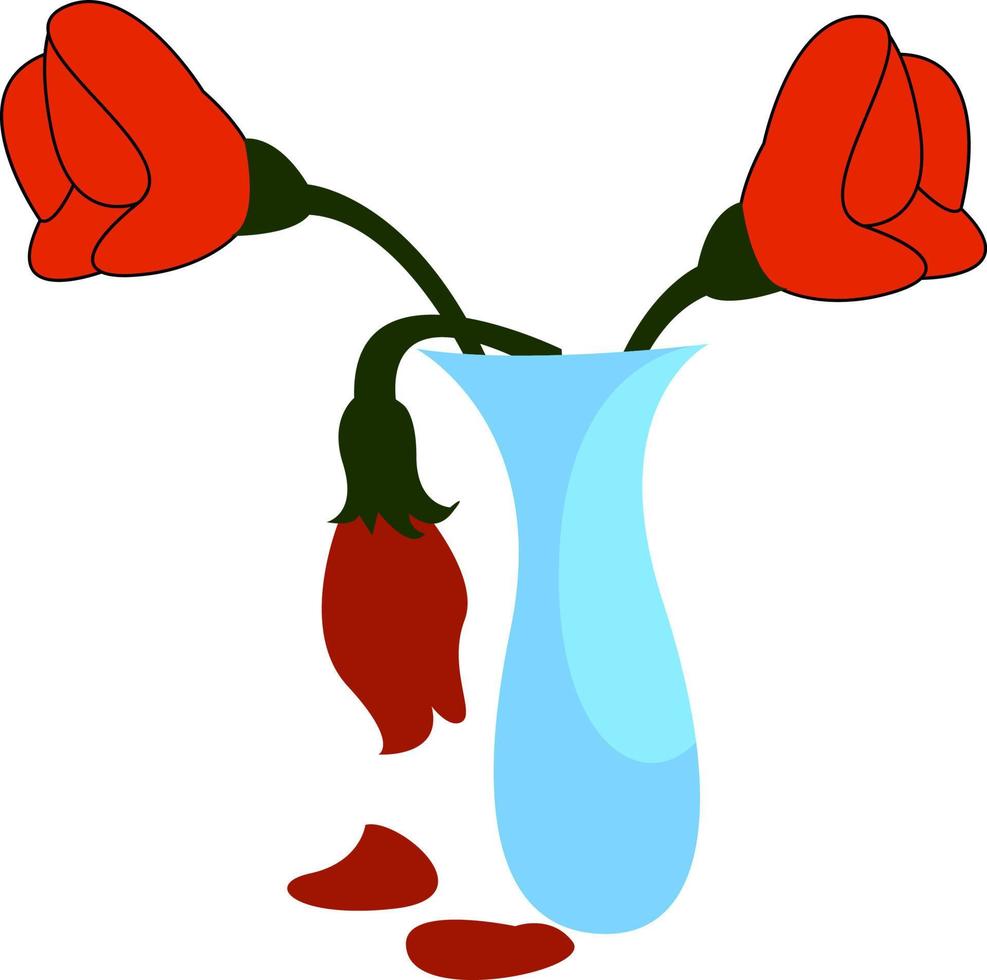 Fading flower, illustration, vector on white background.
